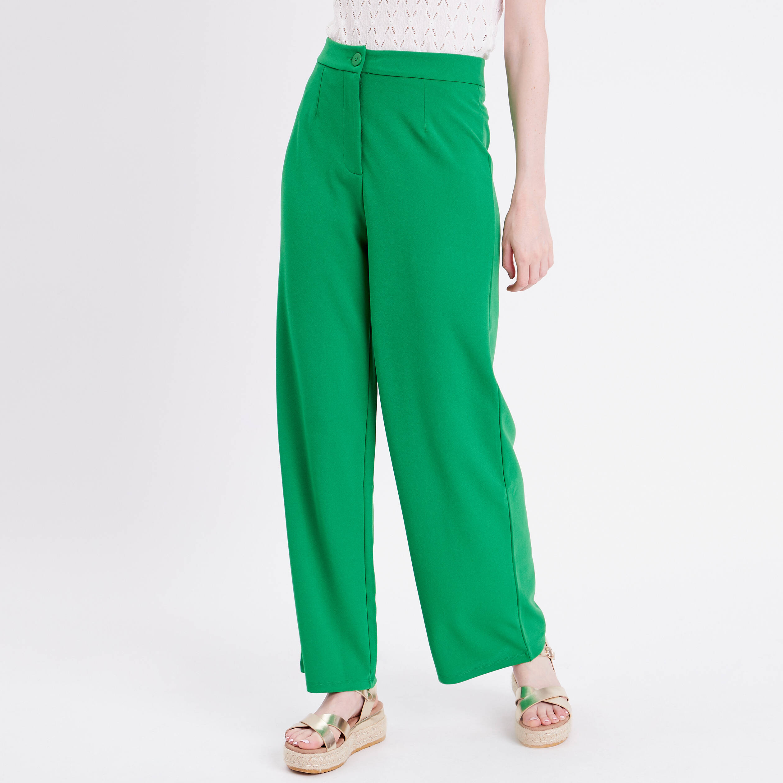 pantalon large vert femme Pantalon large vert femme