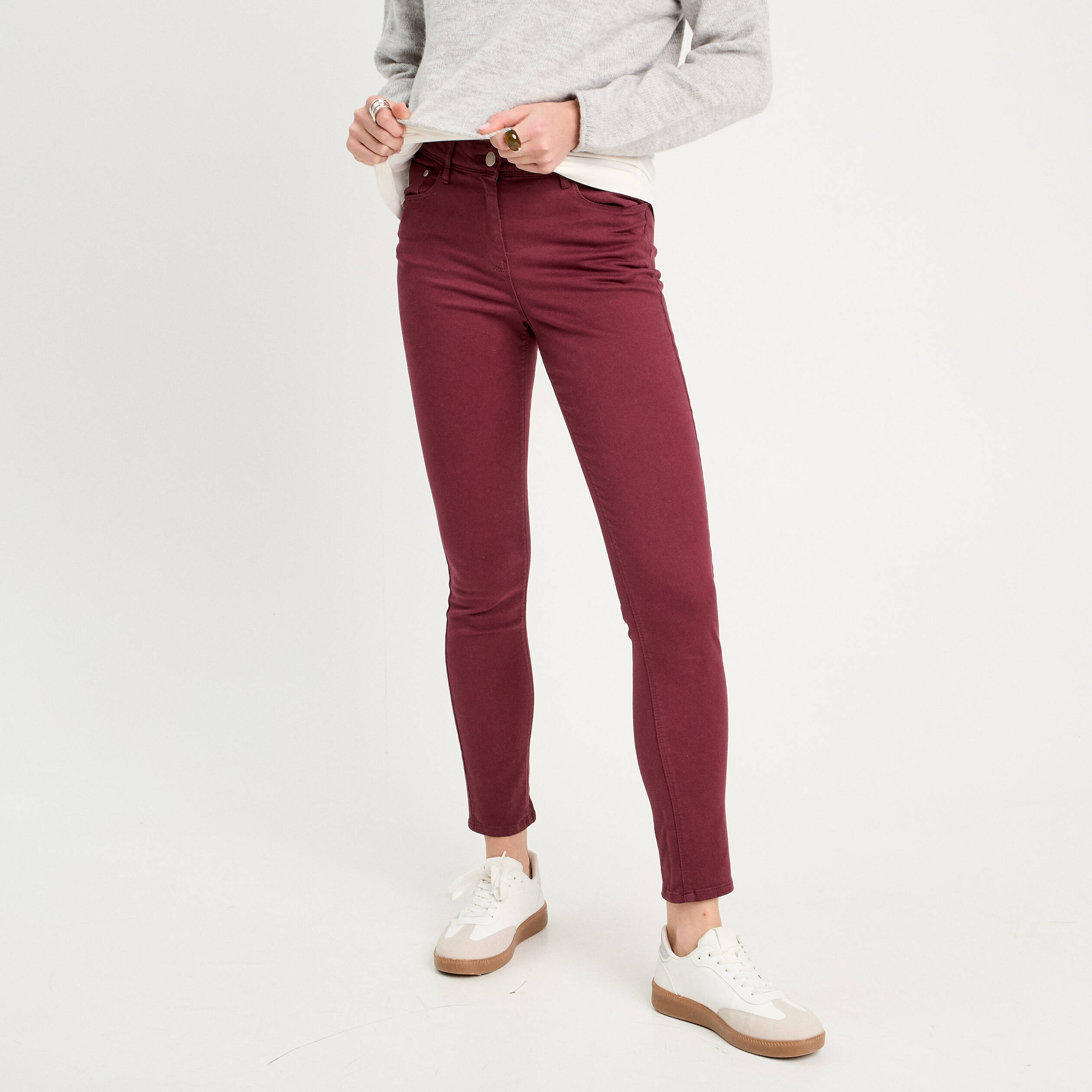 jeans slim 5 poches violet fonce femme Jeans slim 5 poches violet foncé femme