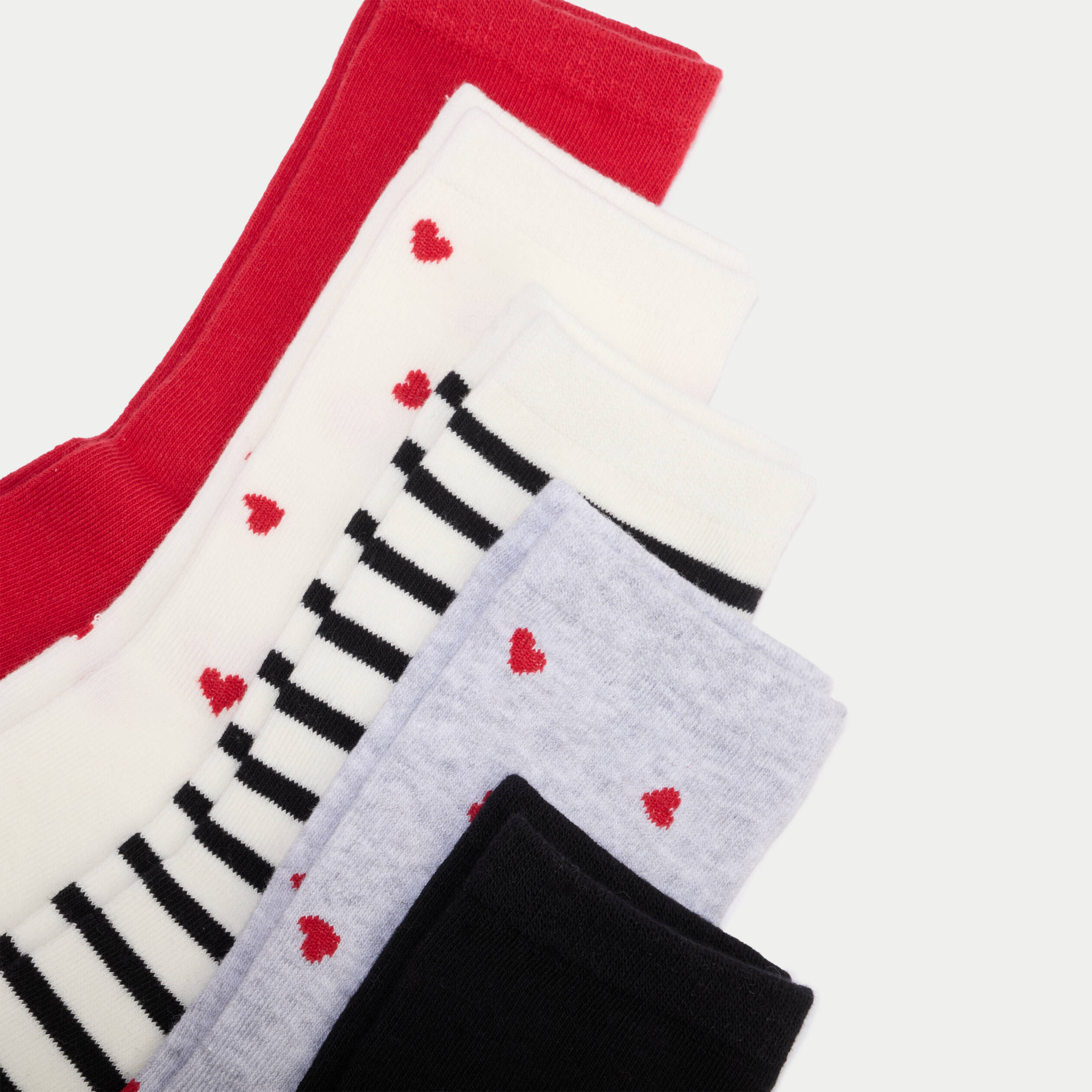 Lot 5 paires de chaussettes rouge femme
