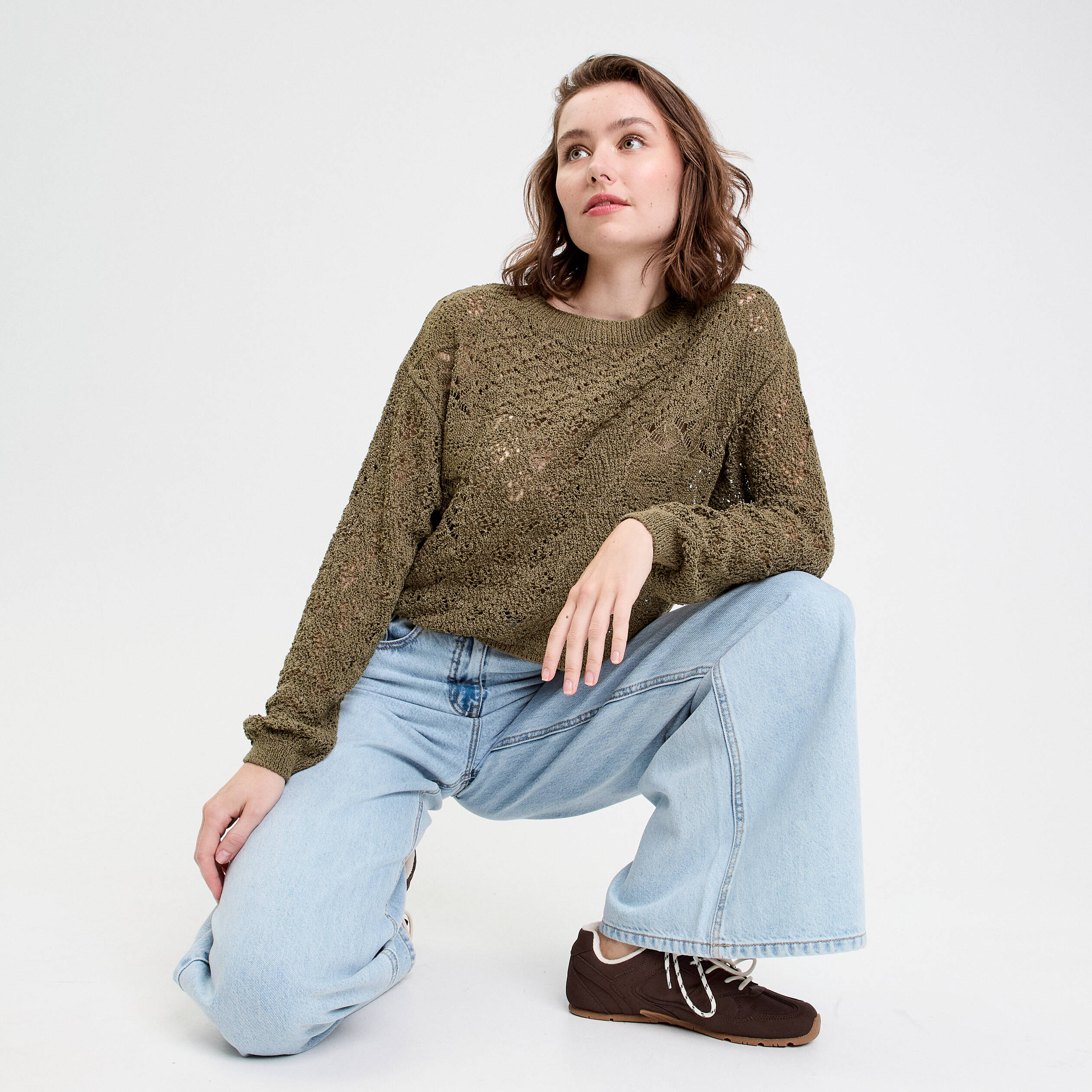pull manches longues vert fonce femme Pull manches longues vert foncé femme