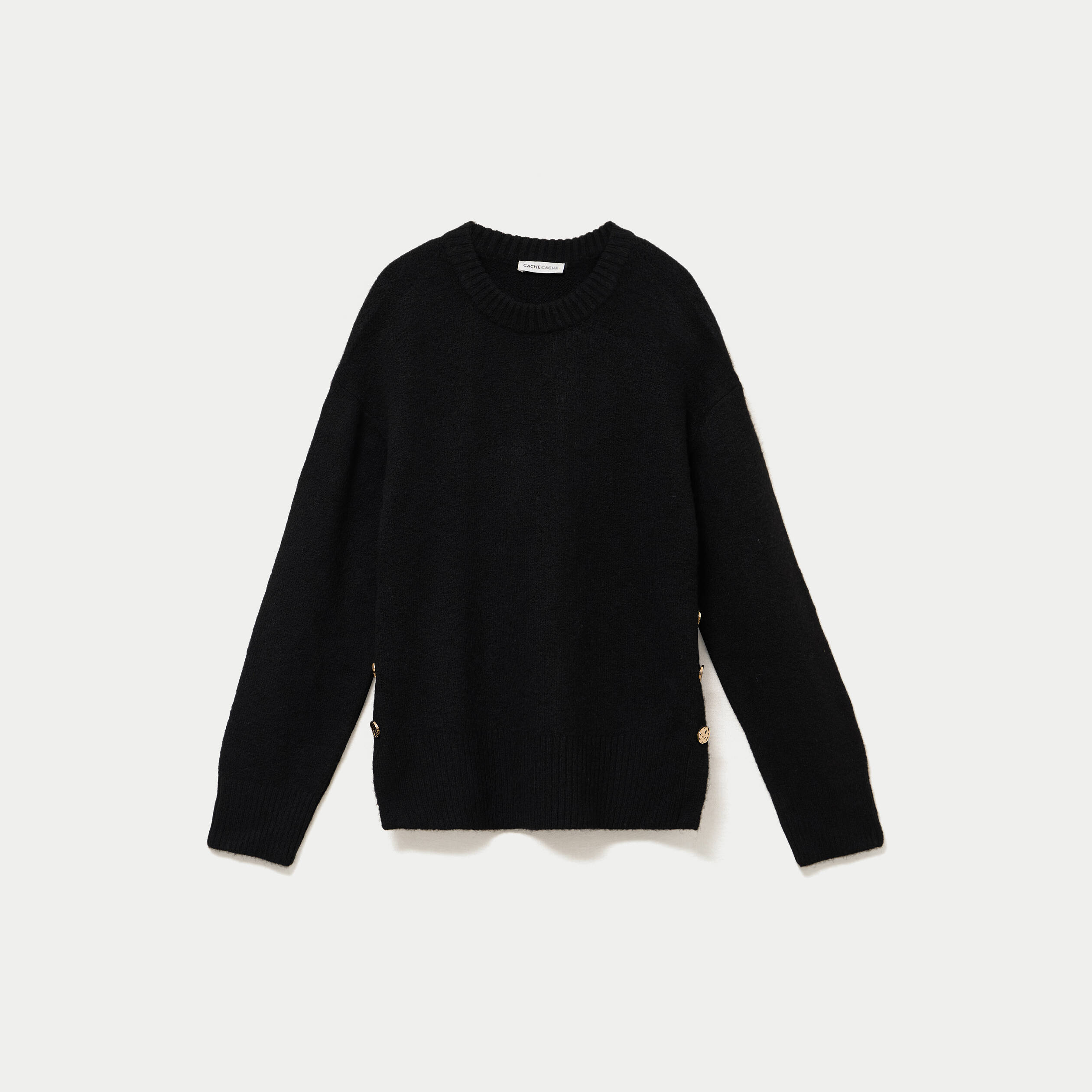 Pull manches longues noir femme