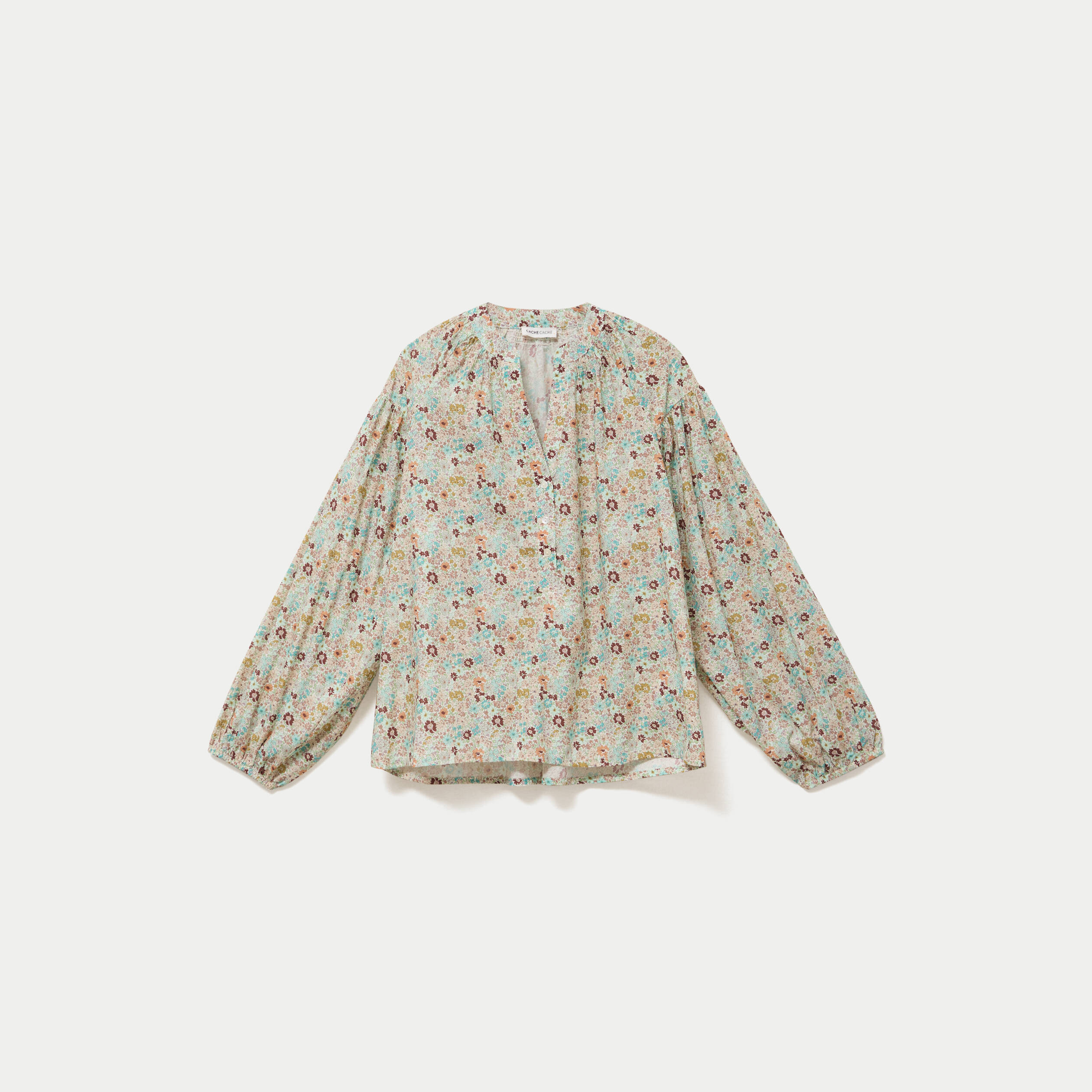 Blouse droite manches longues blanc femme
