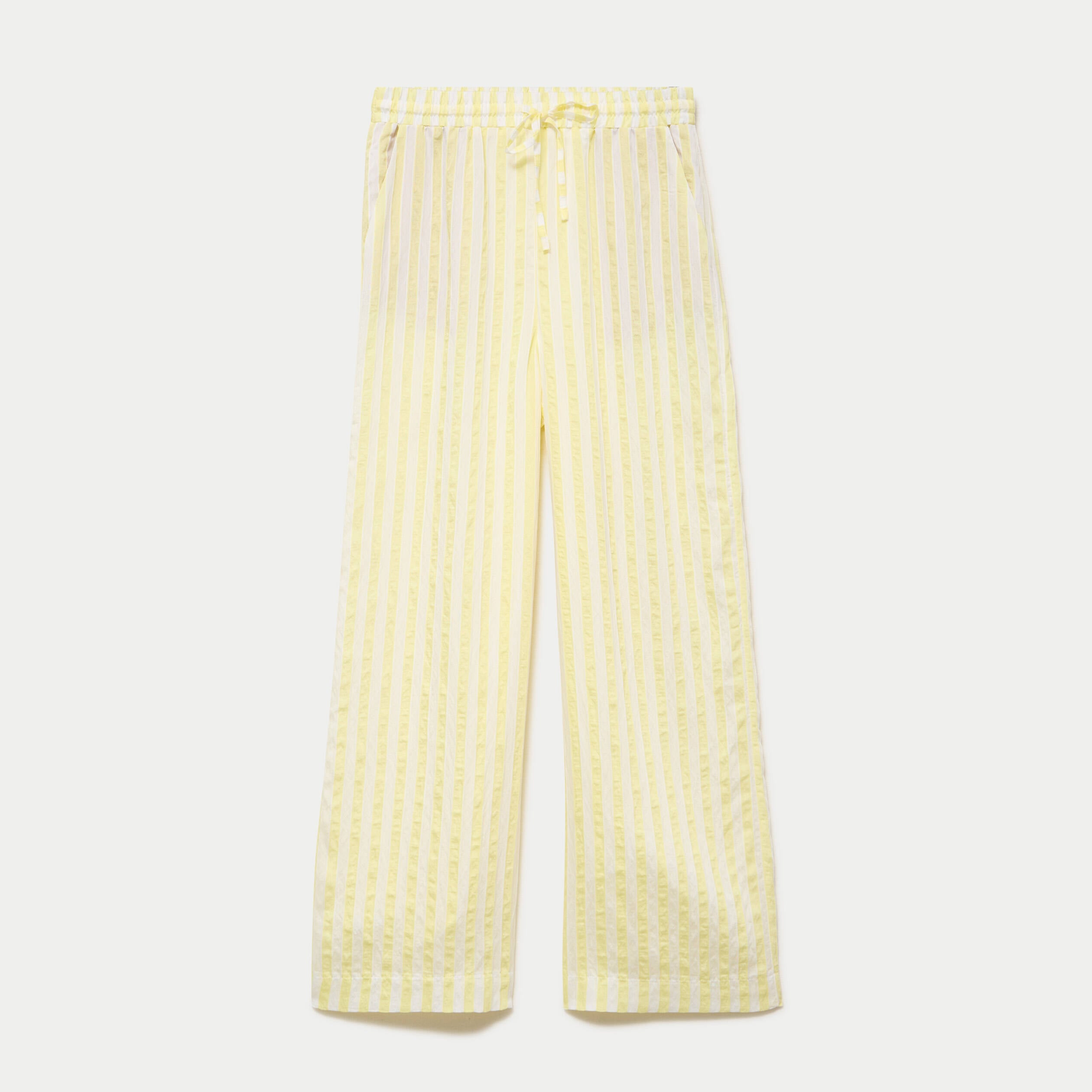 Pantalon large fluide taille standard jaune femme