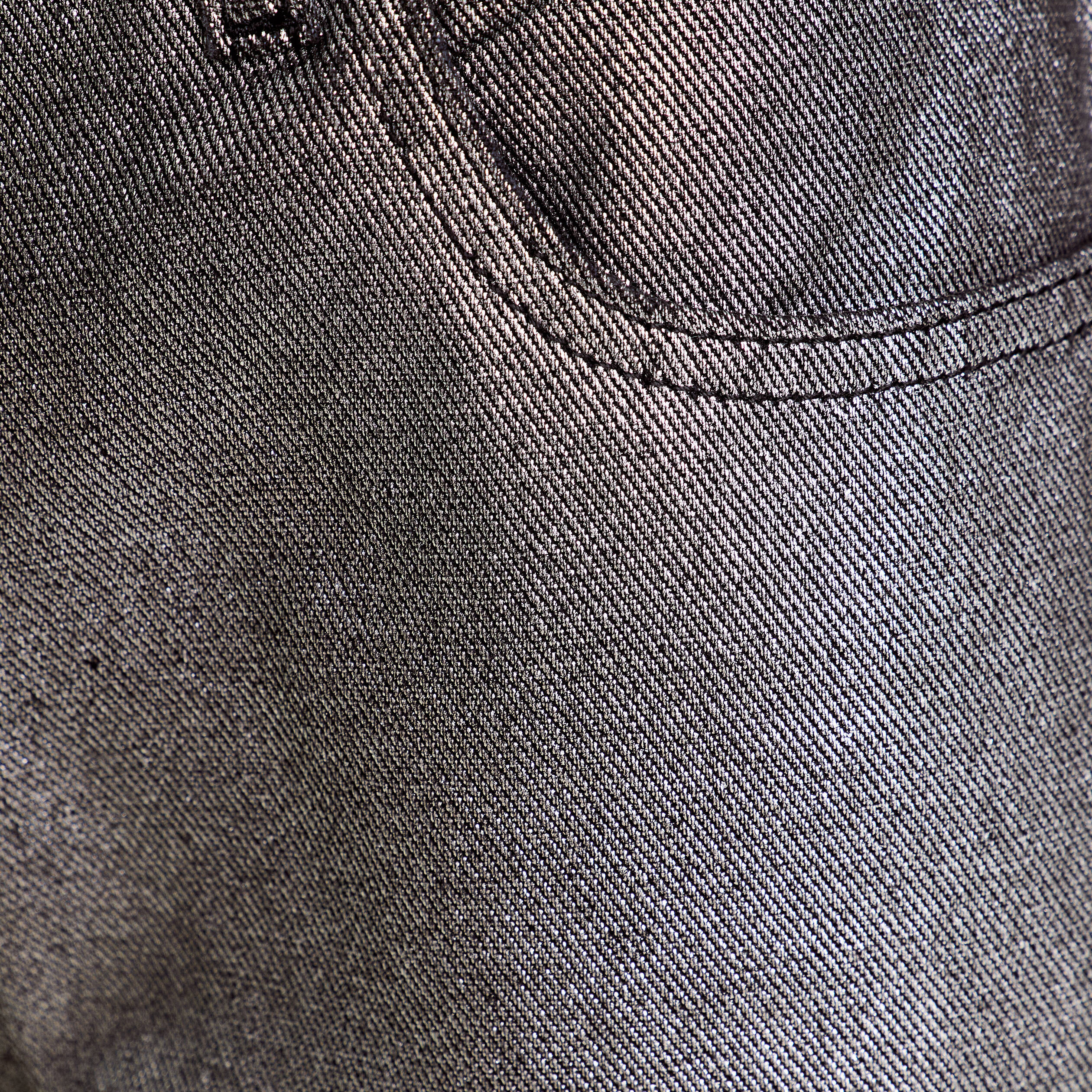 Pantalon droit enduit gris argent femme