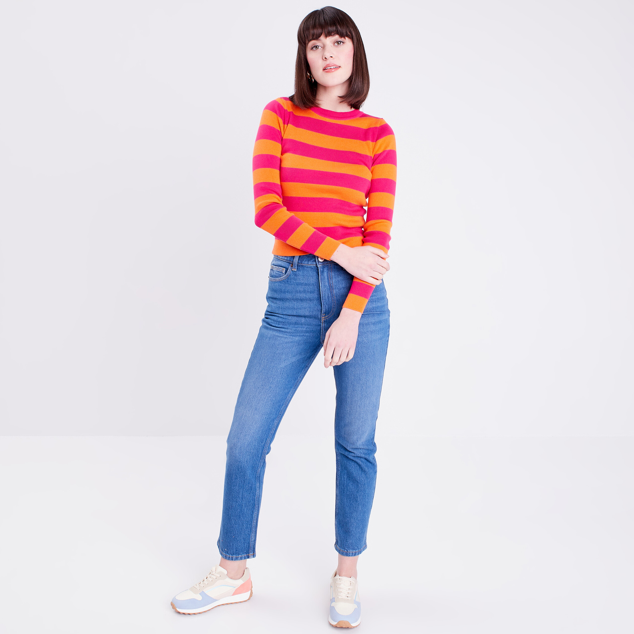 jeans slim taille haute denim stone femme Jeans slim taille haute denim stone femme