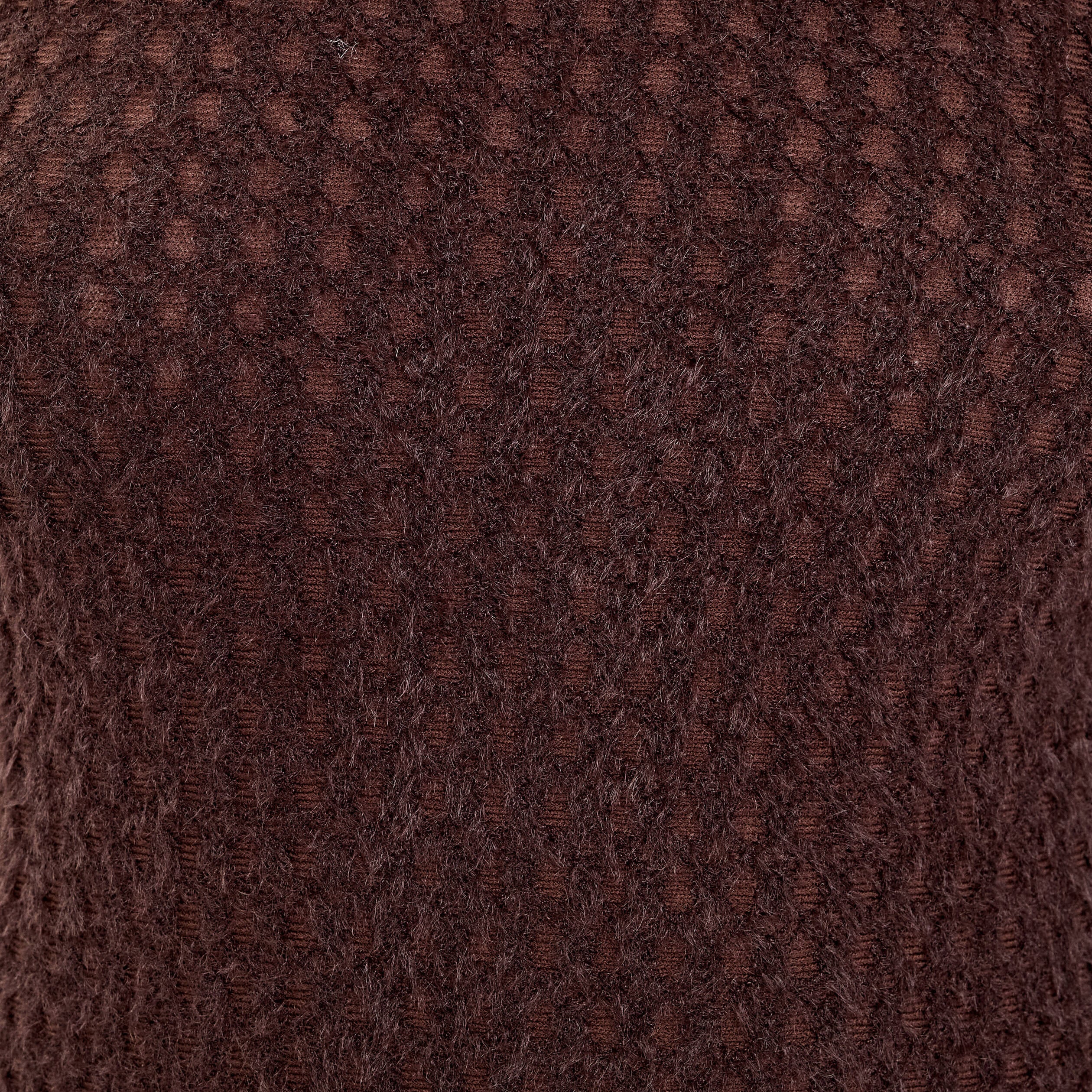 Blouse ajour&eacute;e manches longues marron fonc&eacute; femme