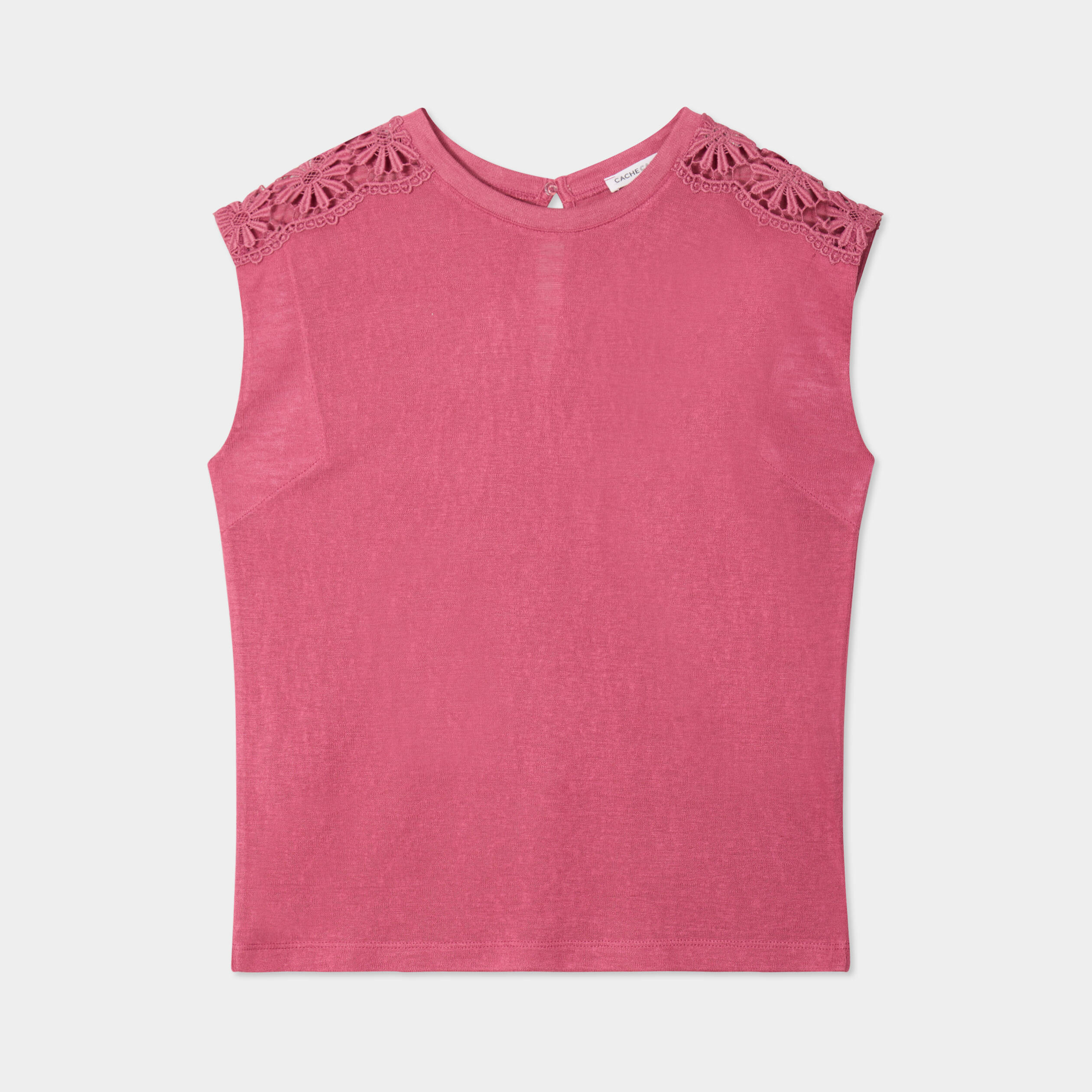D&eacute;bardeur &eacute;paules dentelle rose clair femme
