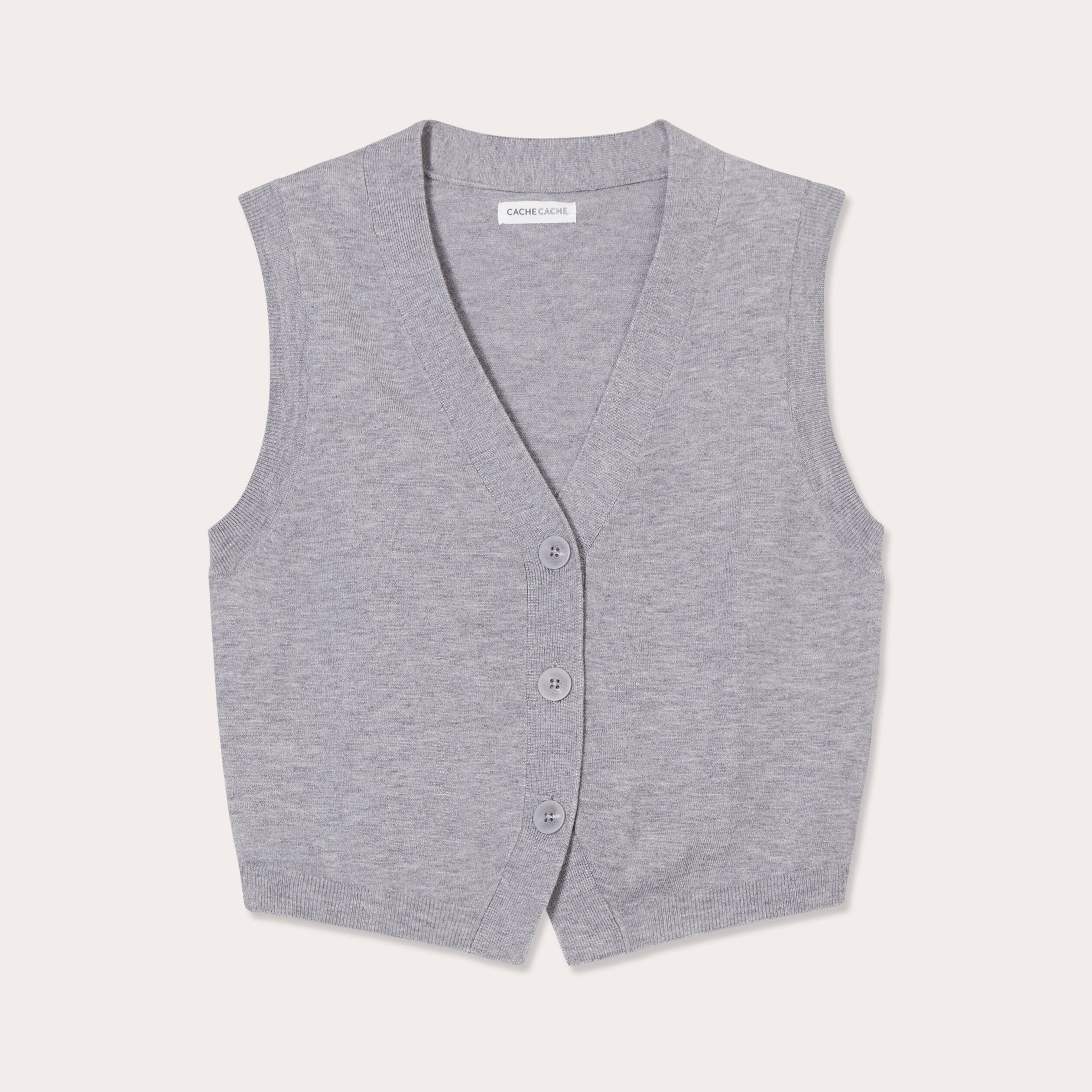 Gilet sans manches gris fonc&eacute; femme