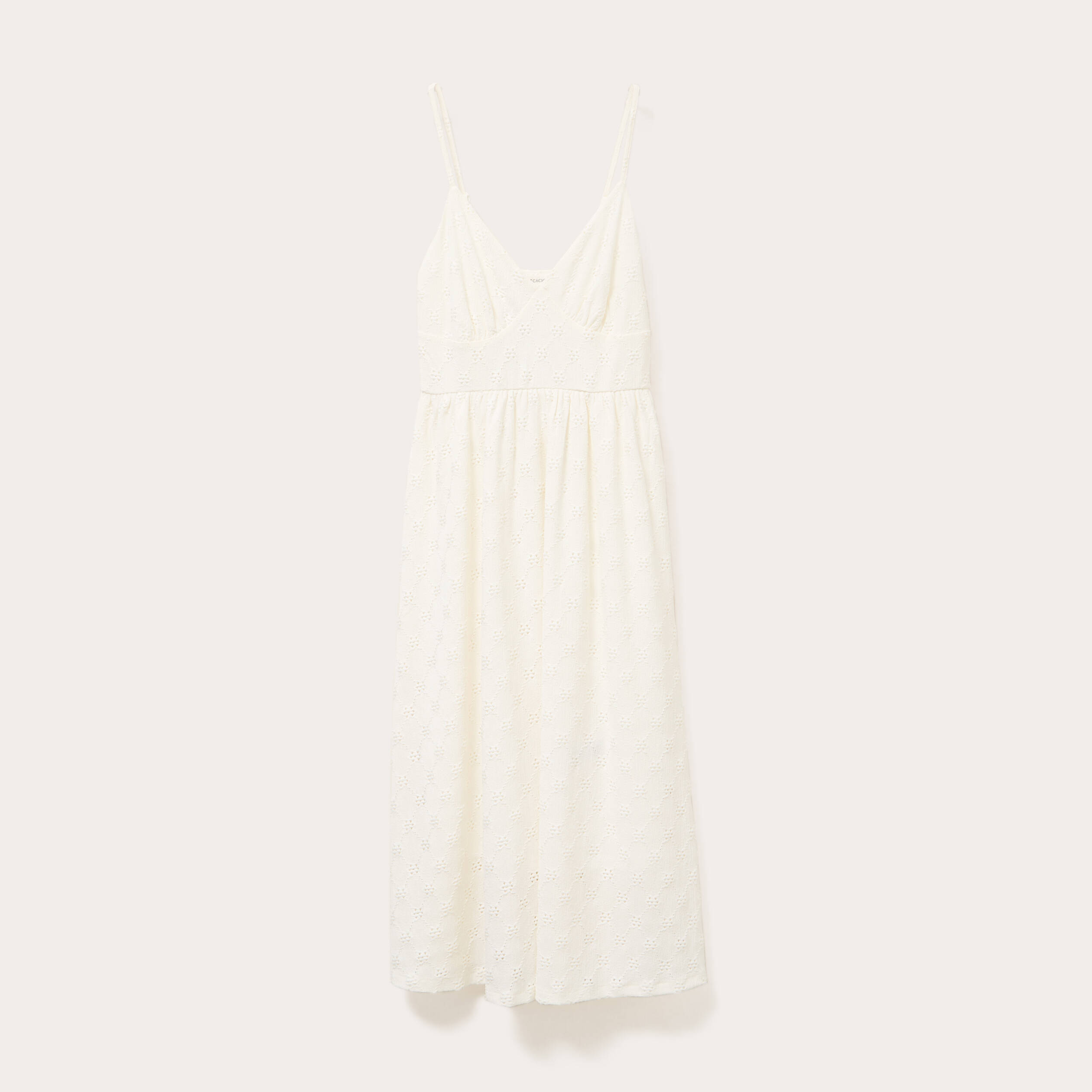 robe longue evasee ajouree ecru femme Robe longue évasée ajourée ecru femme