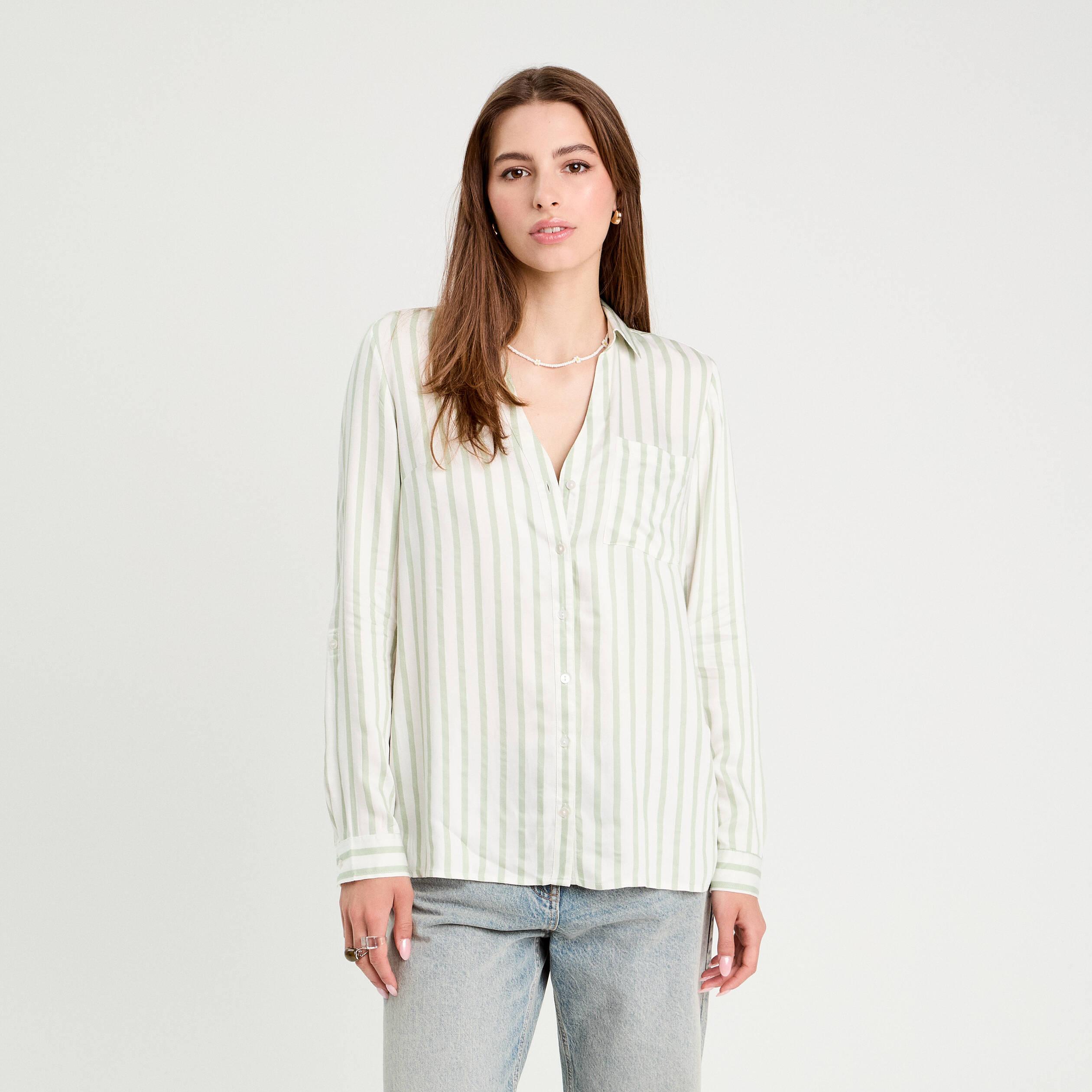 chemise manches longues vert kaki femme Chemise manches longues vert kaki femme