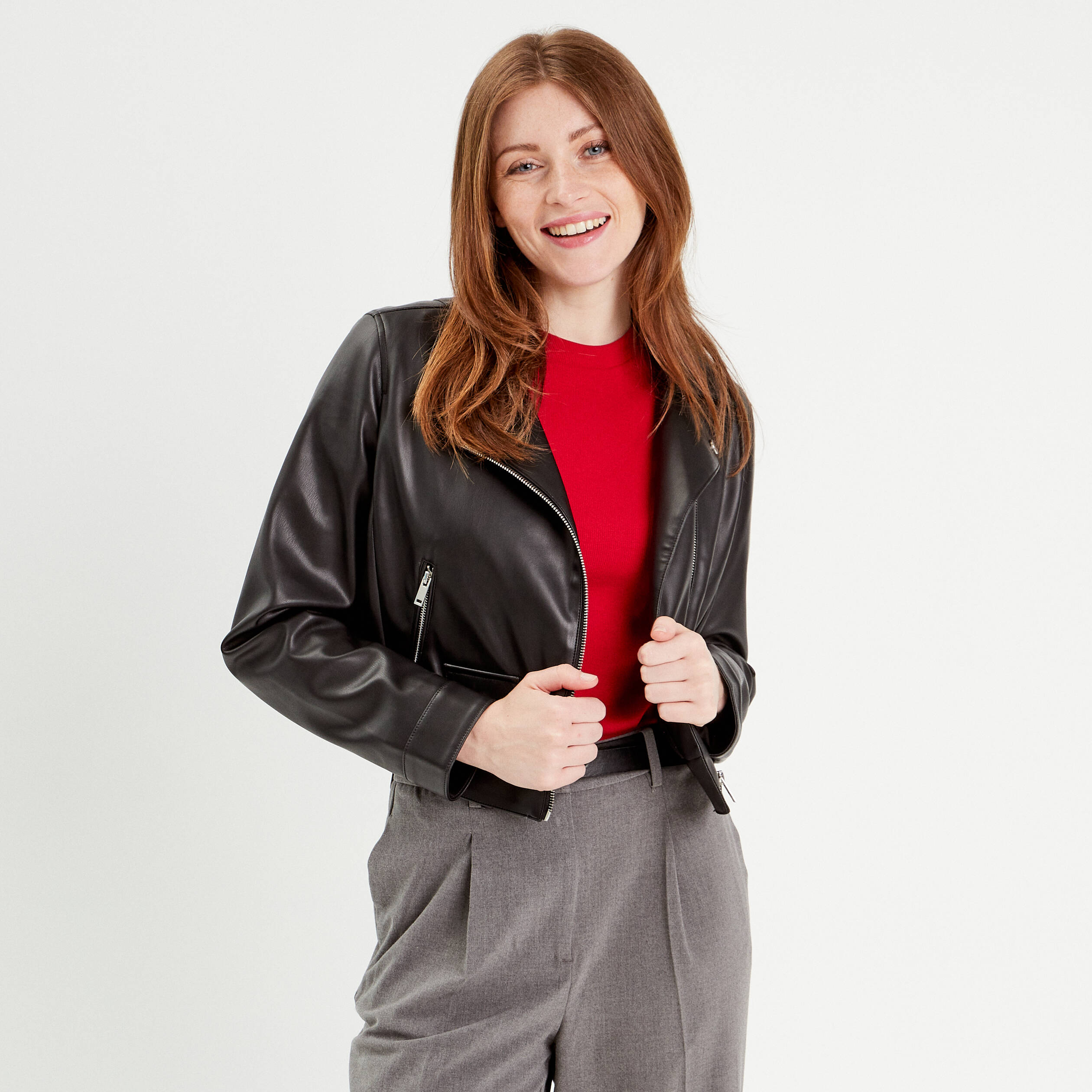 veste biker simili cuir noir femme Veste biker simili cuir noir femme