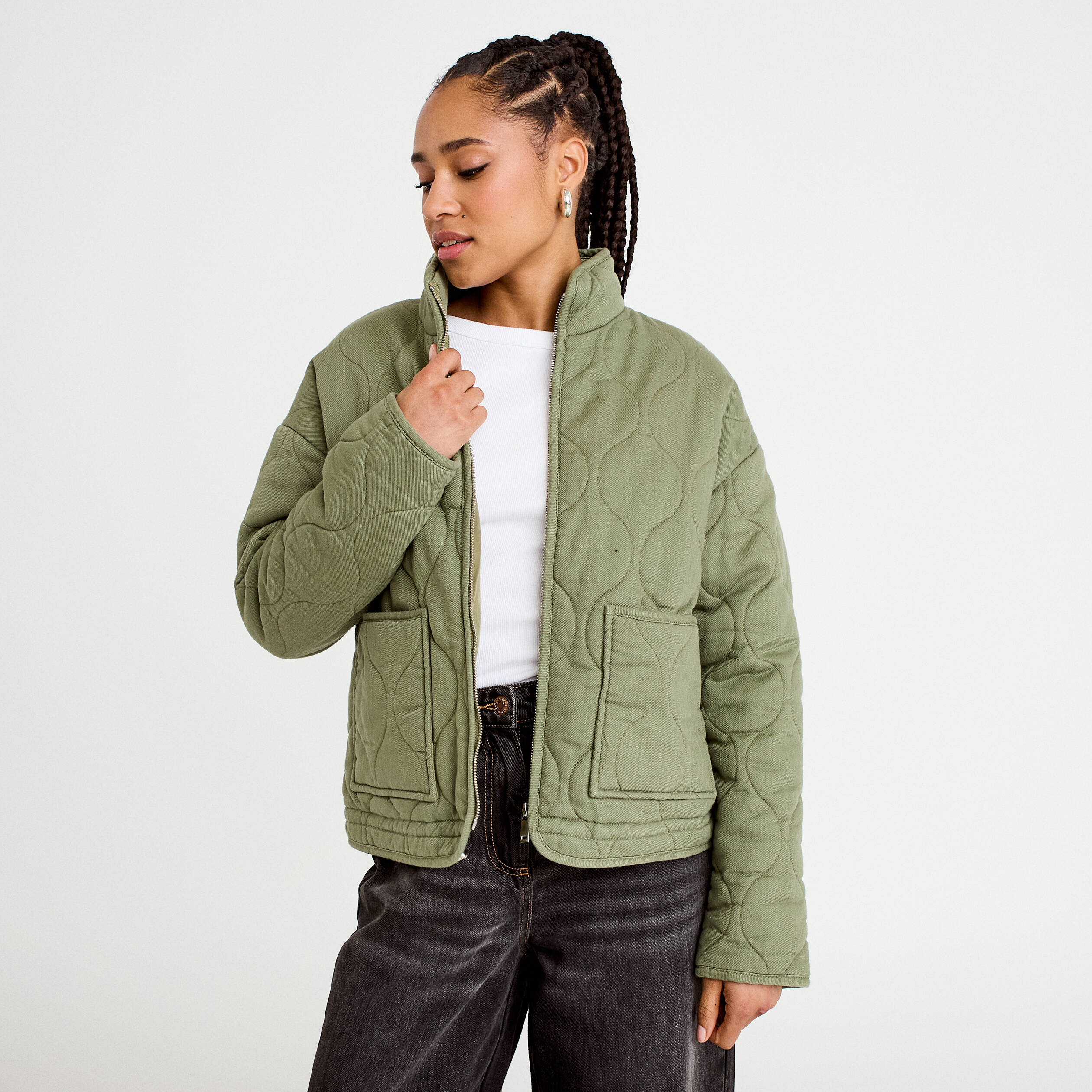 Veste Femme Coldwater Creek Matelassée Verte - Taille L, Occasion En Excellent état