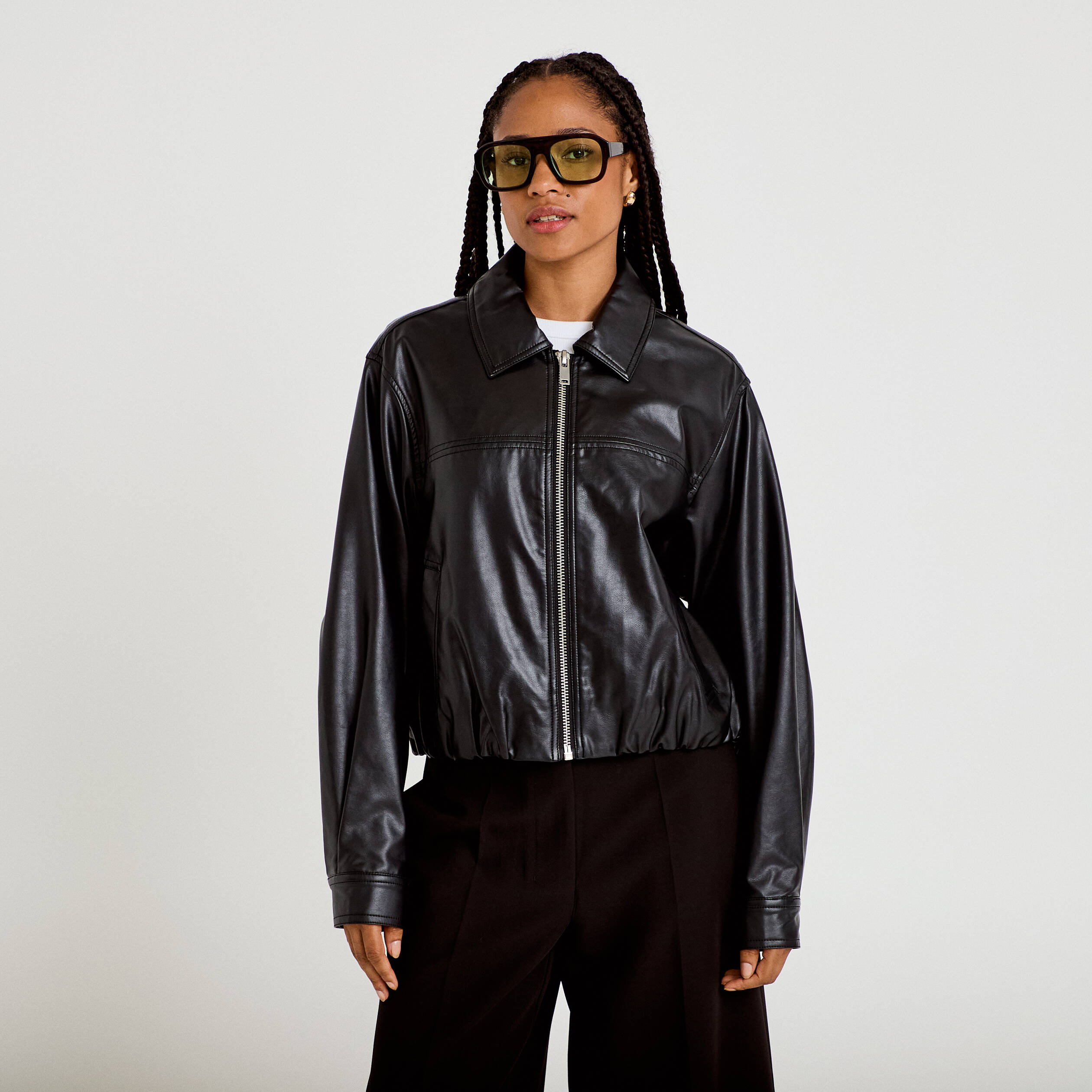 Bomber oversize noir femme