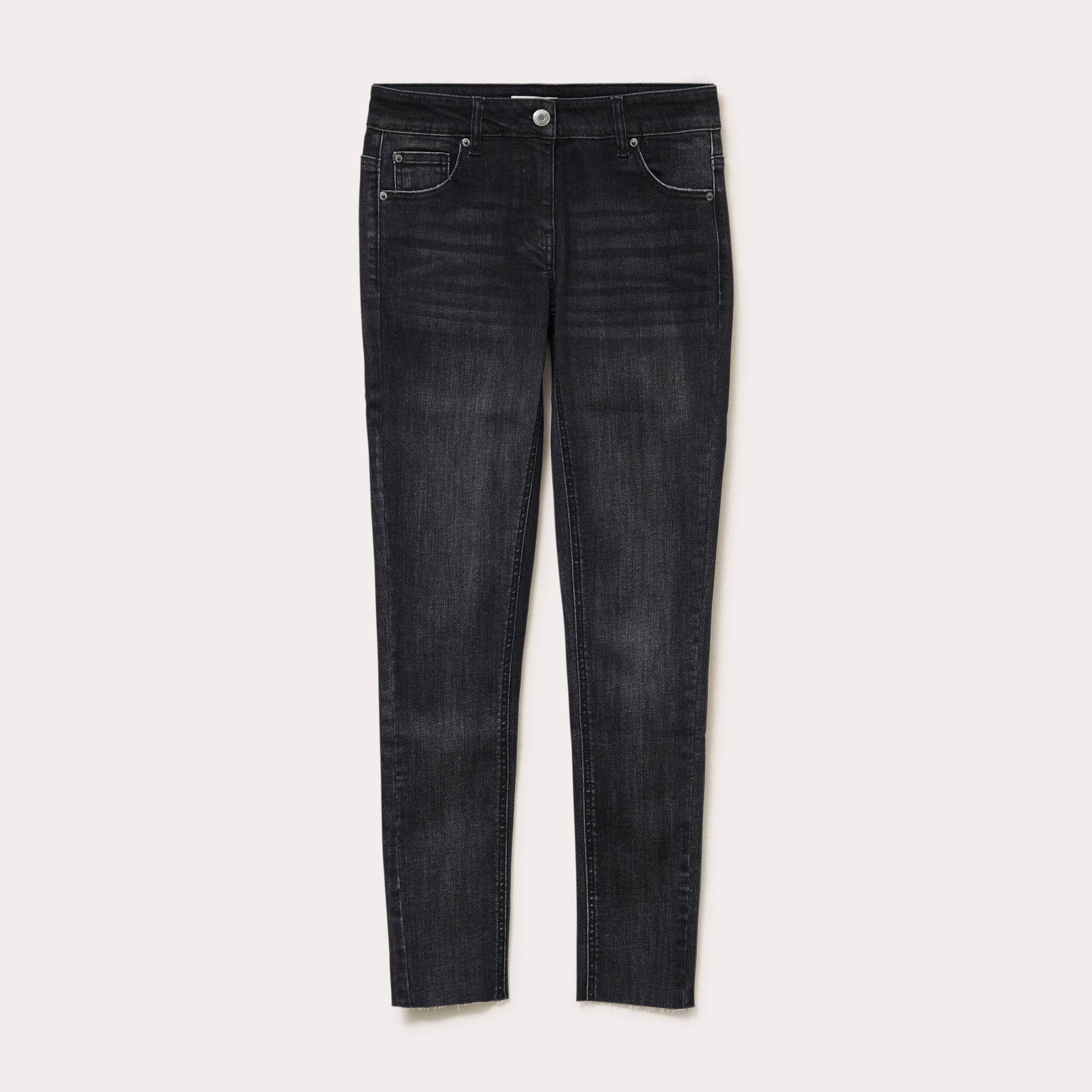 Jean skinny taille basse denim noir femme