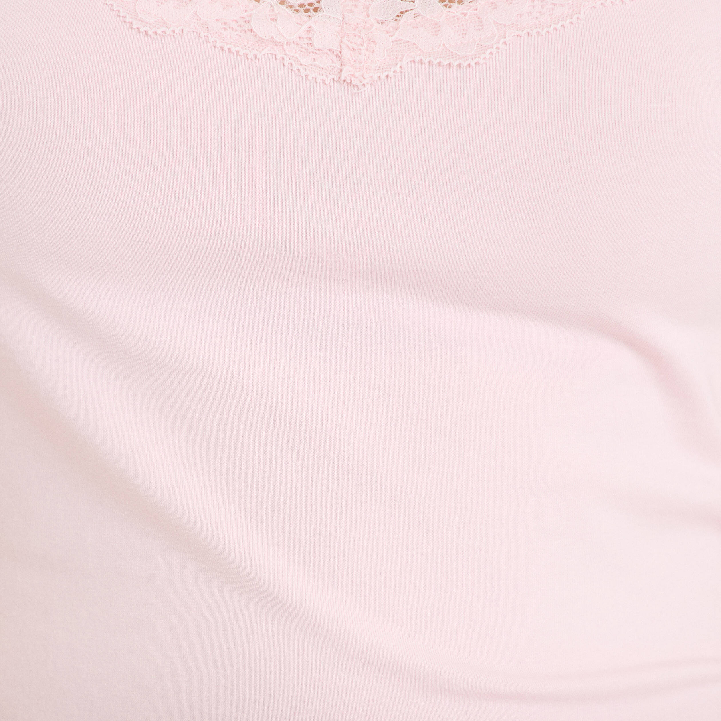 D&eacute;bardeur ajust&eacute; d&eacute;collet&eacute; dentelle rose clair femme