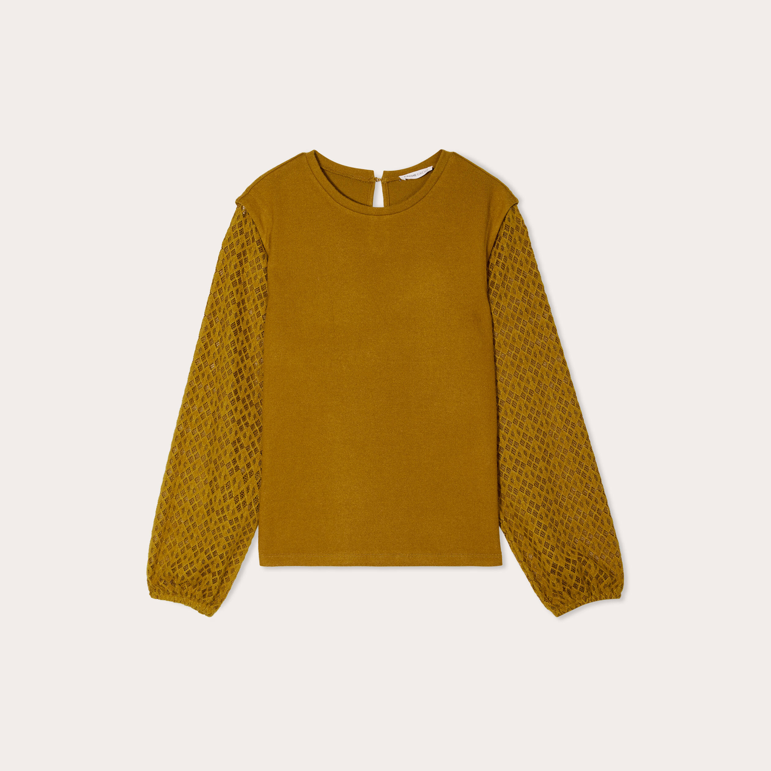blouse manches ajourees vert olive femme Blouse manches ajourées vert olive femme