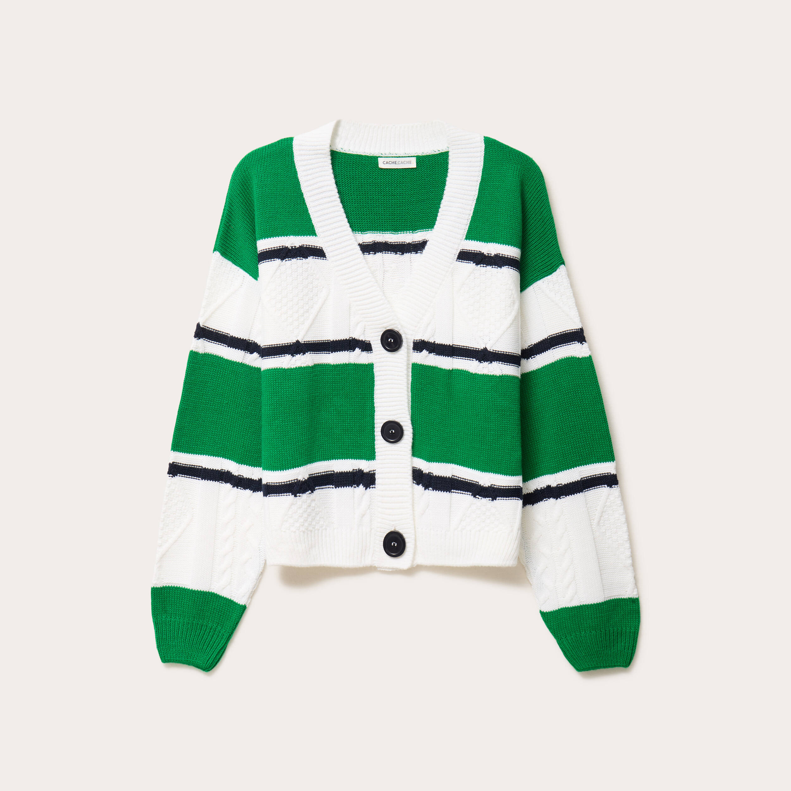 Gilet manches longues vert femme