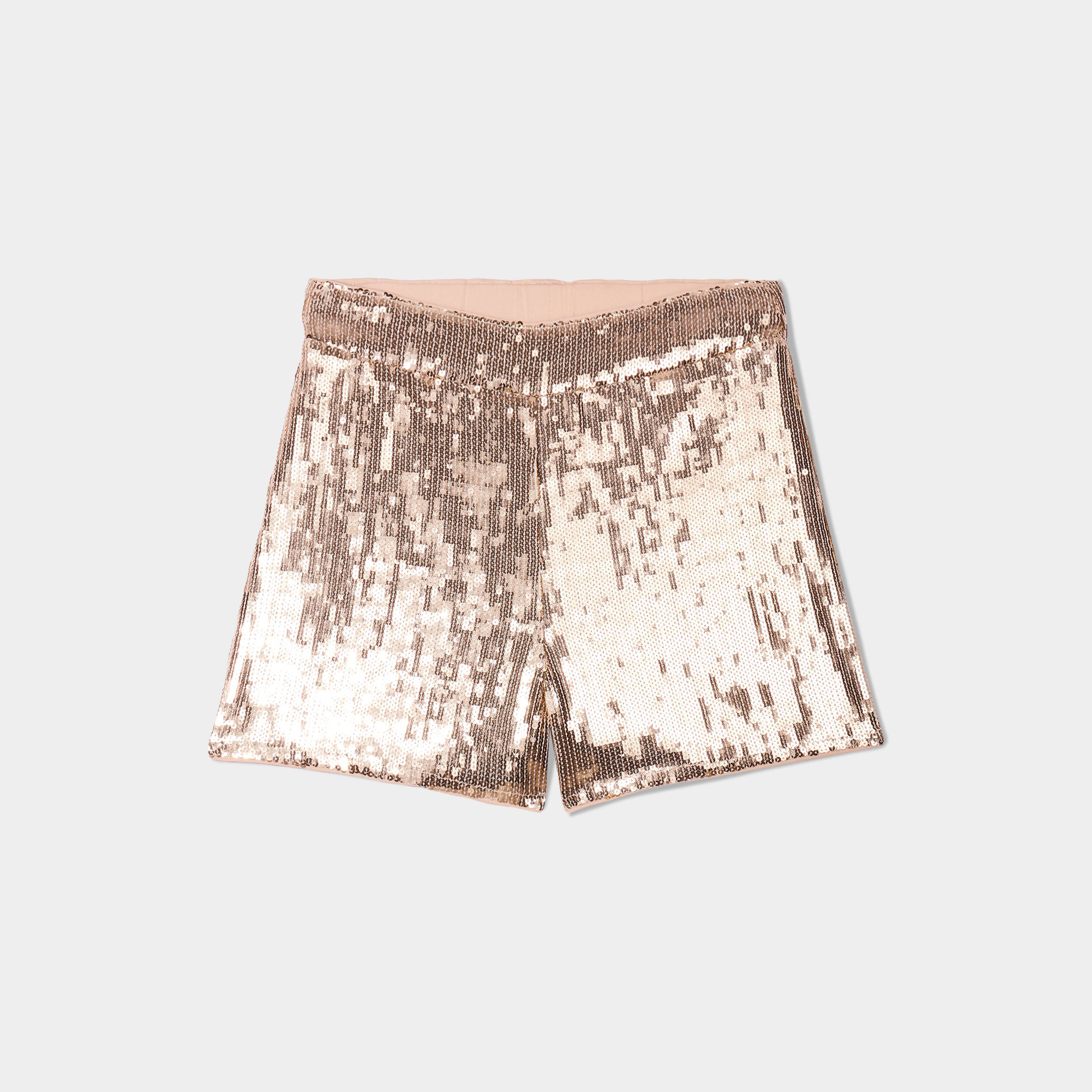 Short large à sequins couleur or femme