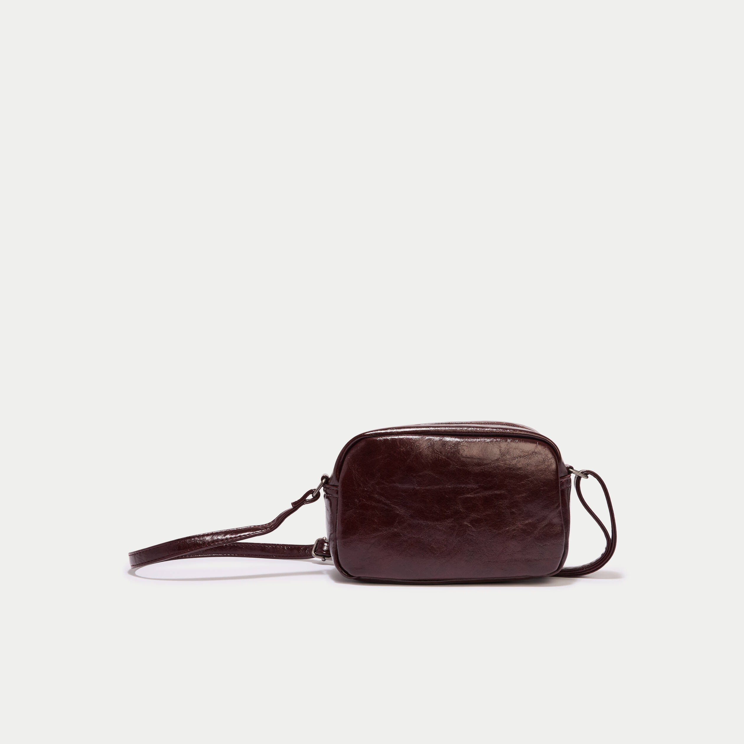 Sac aspect daim bordeaux femme