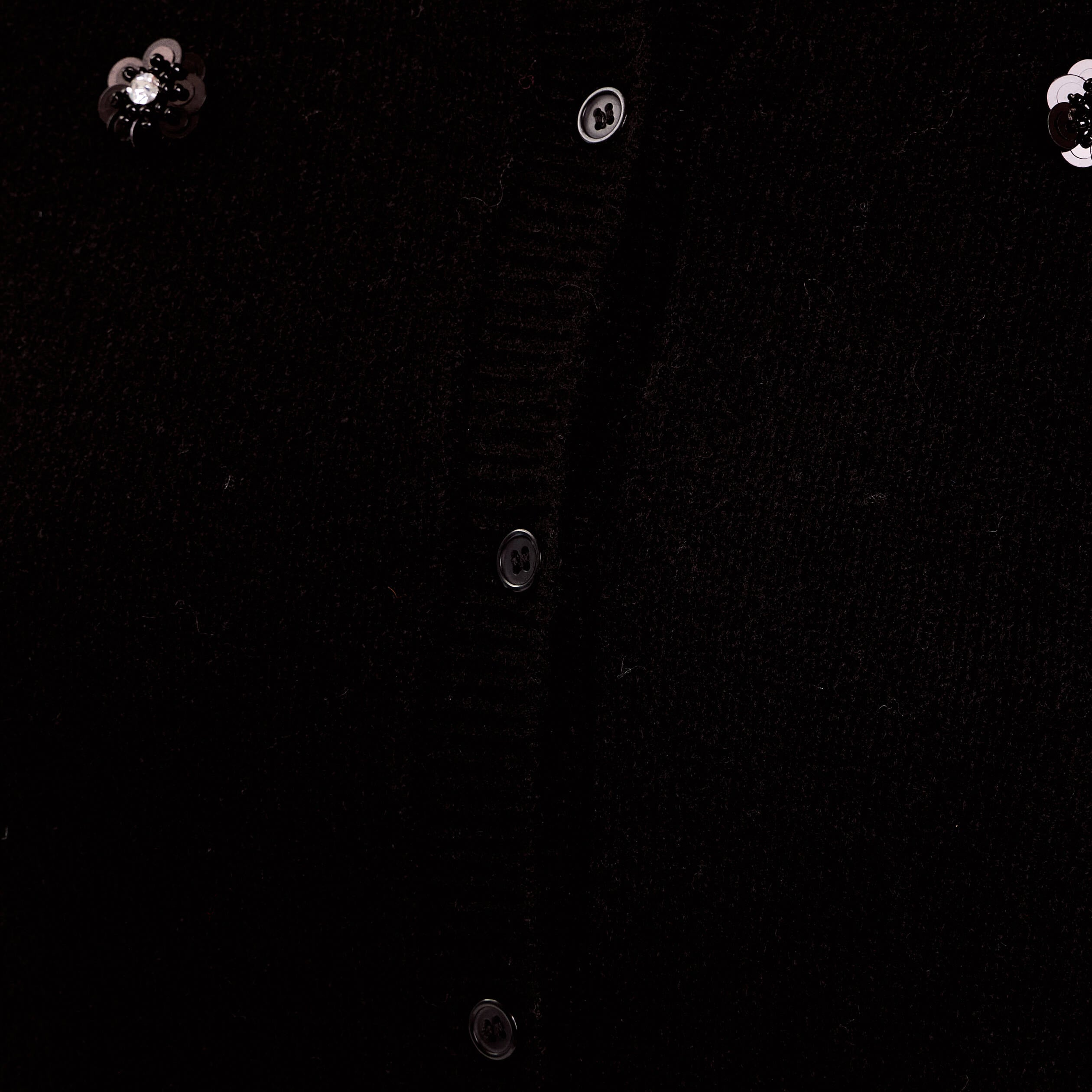 Gilet fleurs en sequins noir femme