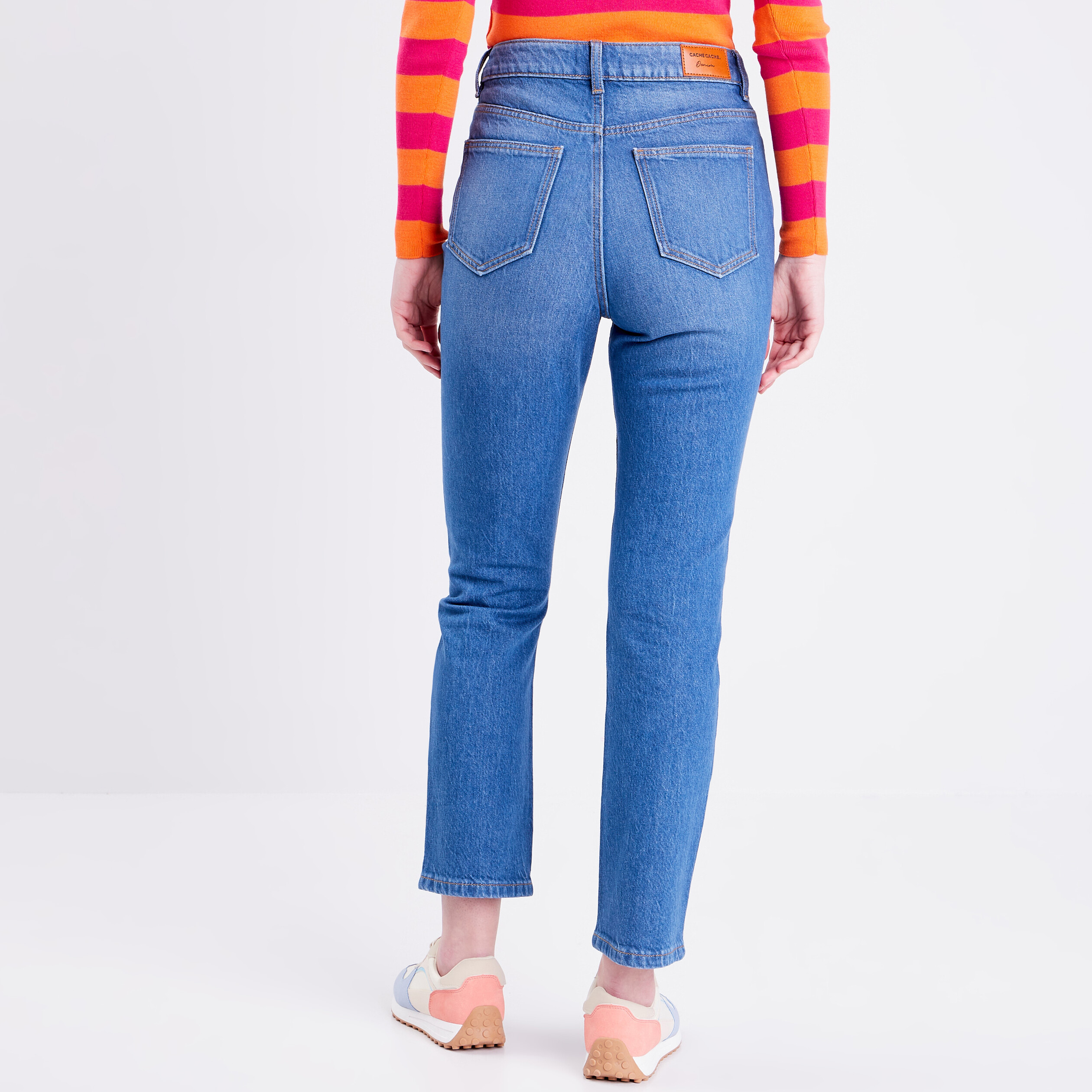 jeans slim taille haute denim stone femme Jeans slim taille haute denim stone femme