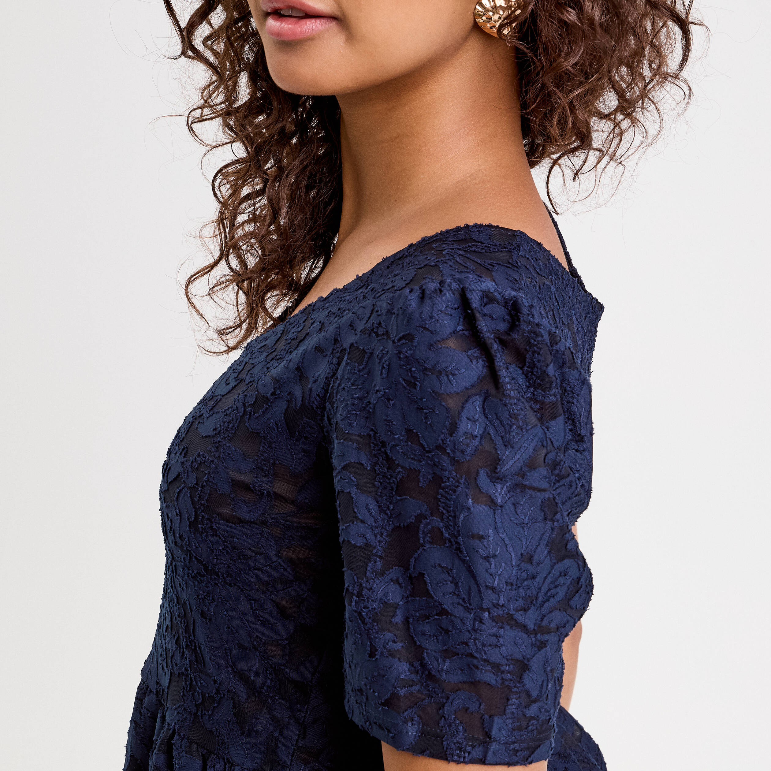 blouse manches courtes bleu fonce femme Blouse manches courtes bleu foncé femme