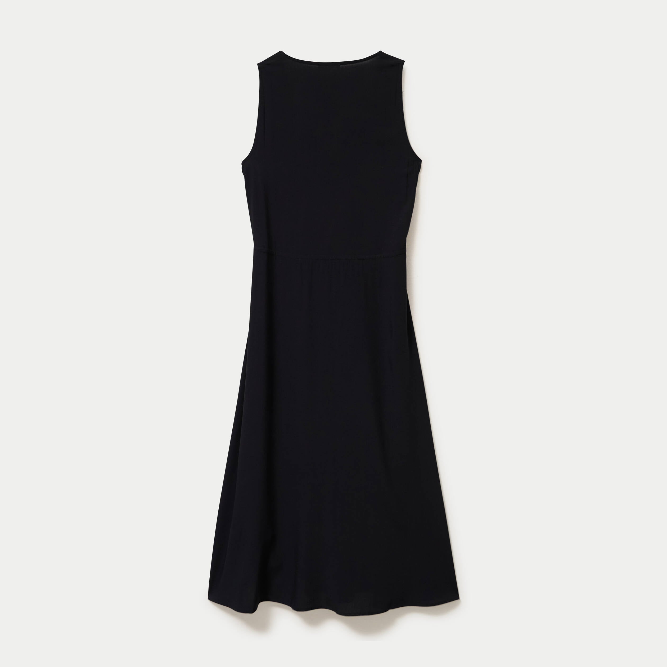 Robe longue &eacute;vas&eacute;e col v sans manches noir femme
