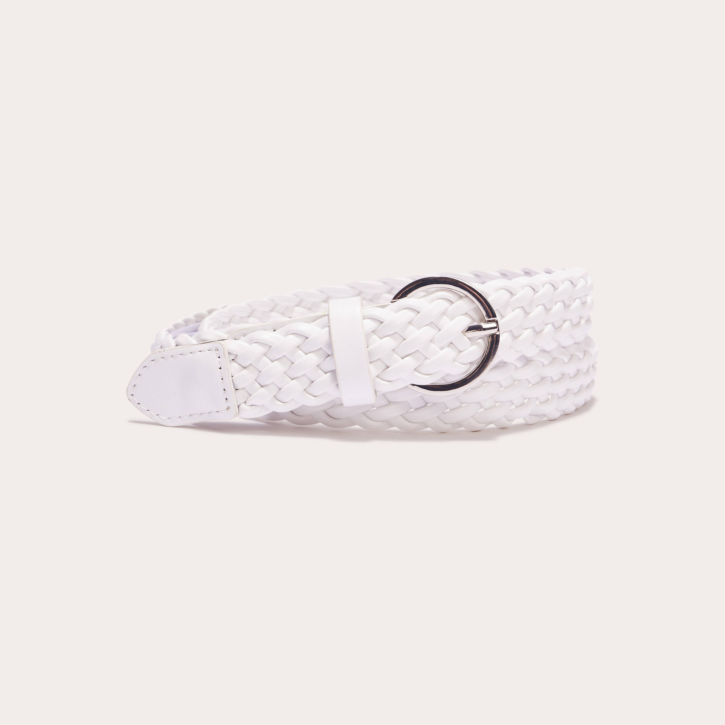 Ceinture tressée ecru femme
