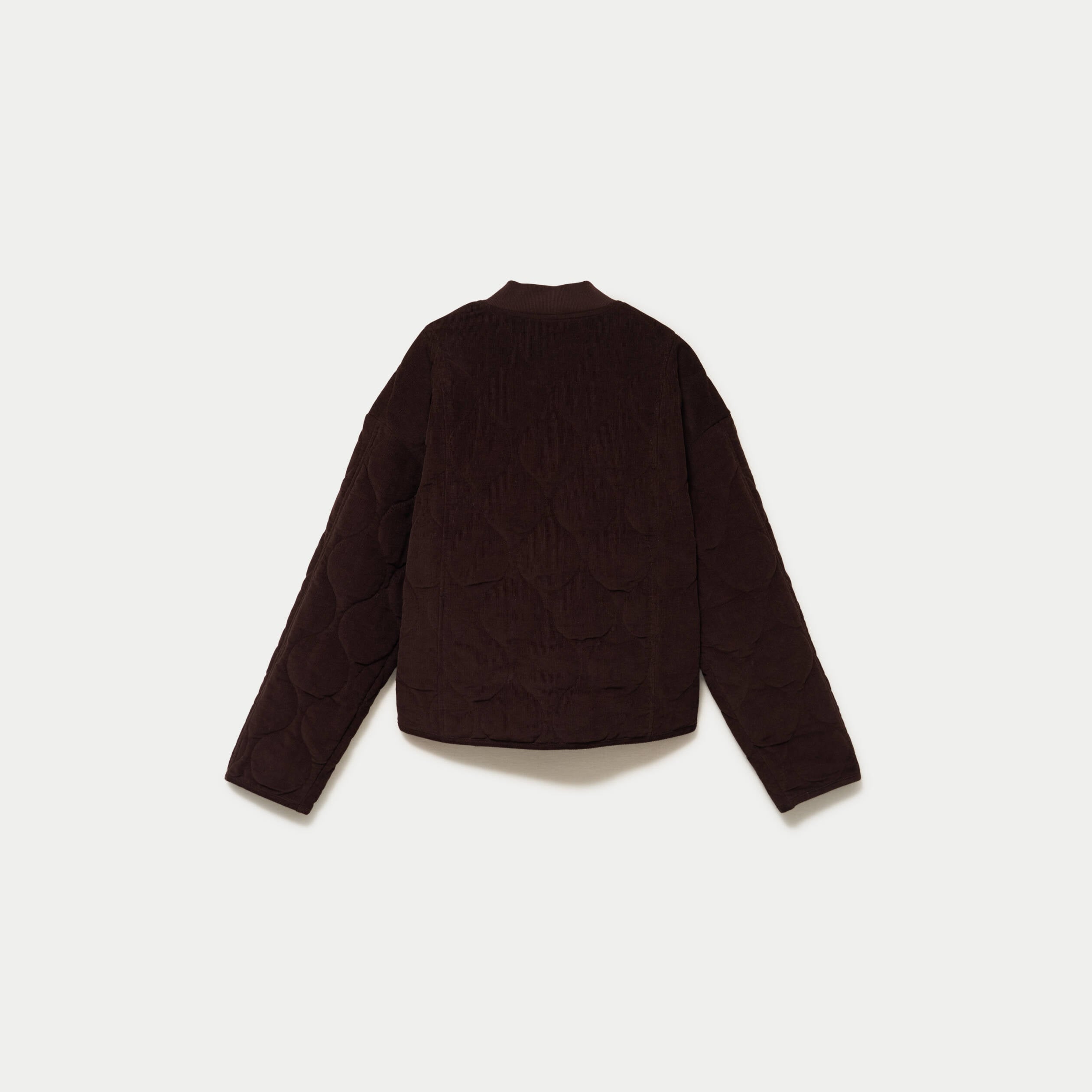 Veste ample manches longues en velours marron fonc&eacute; femme