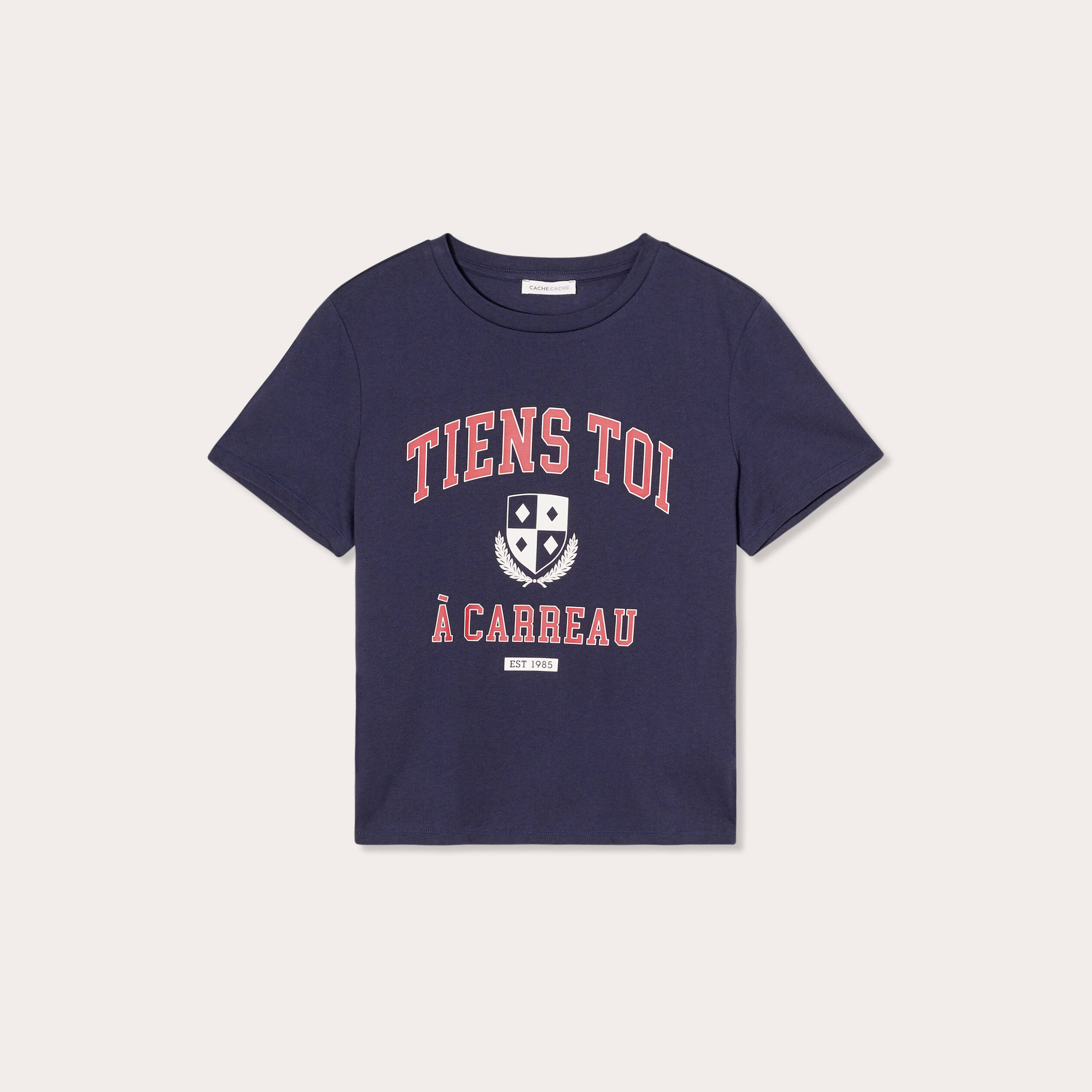 T-shirt manches courtes bleu marine femme