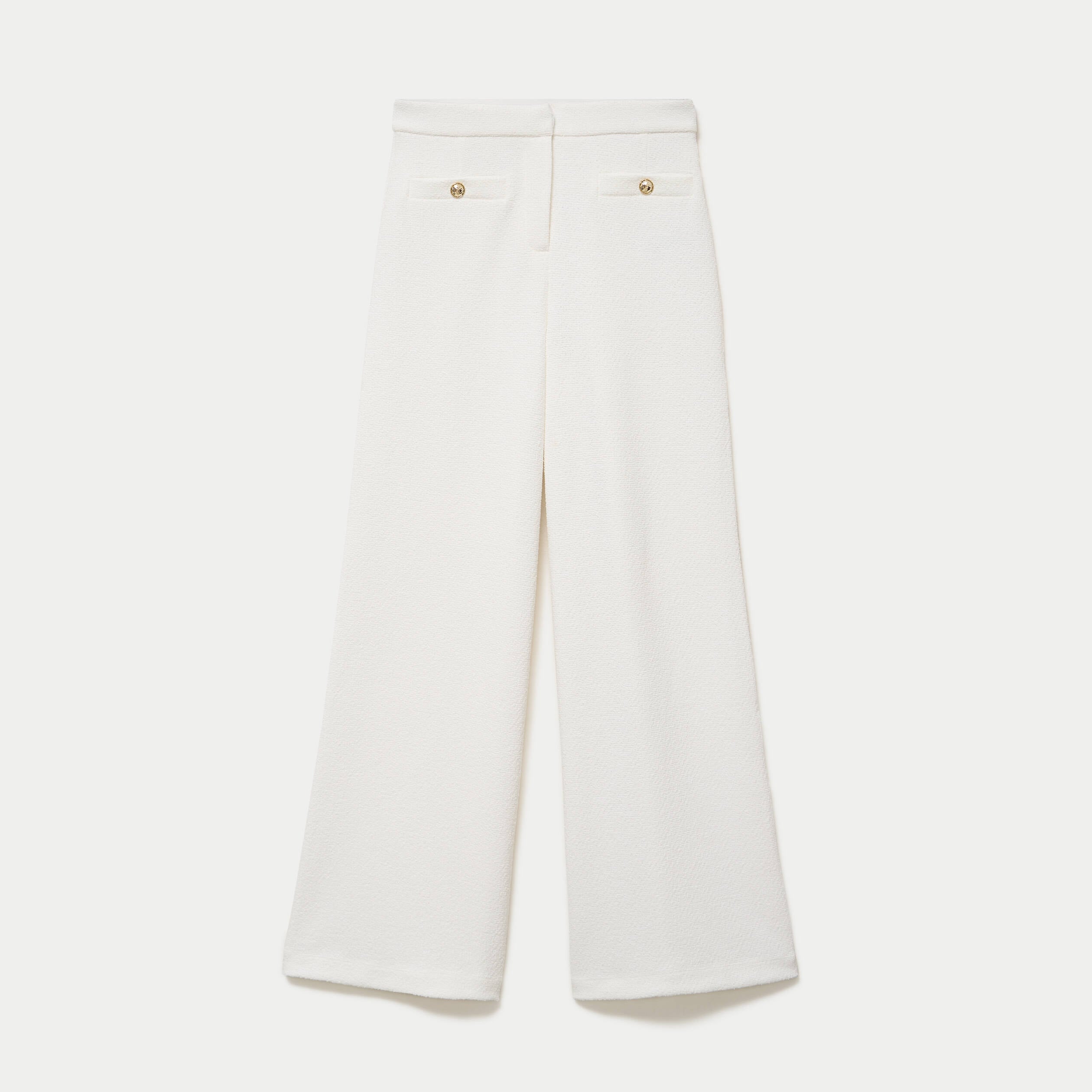 Pantalon bootcut taille standard ecru femme