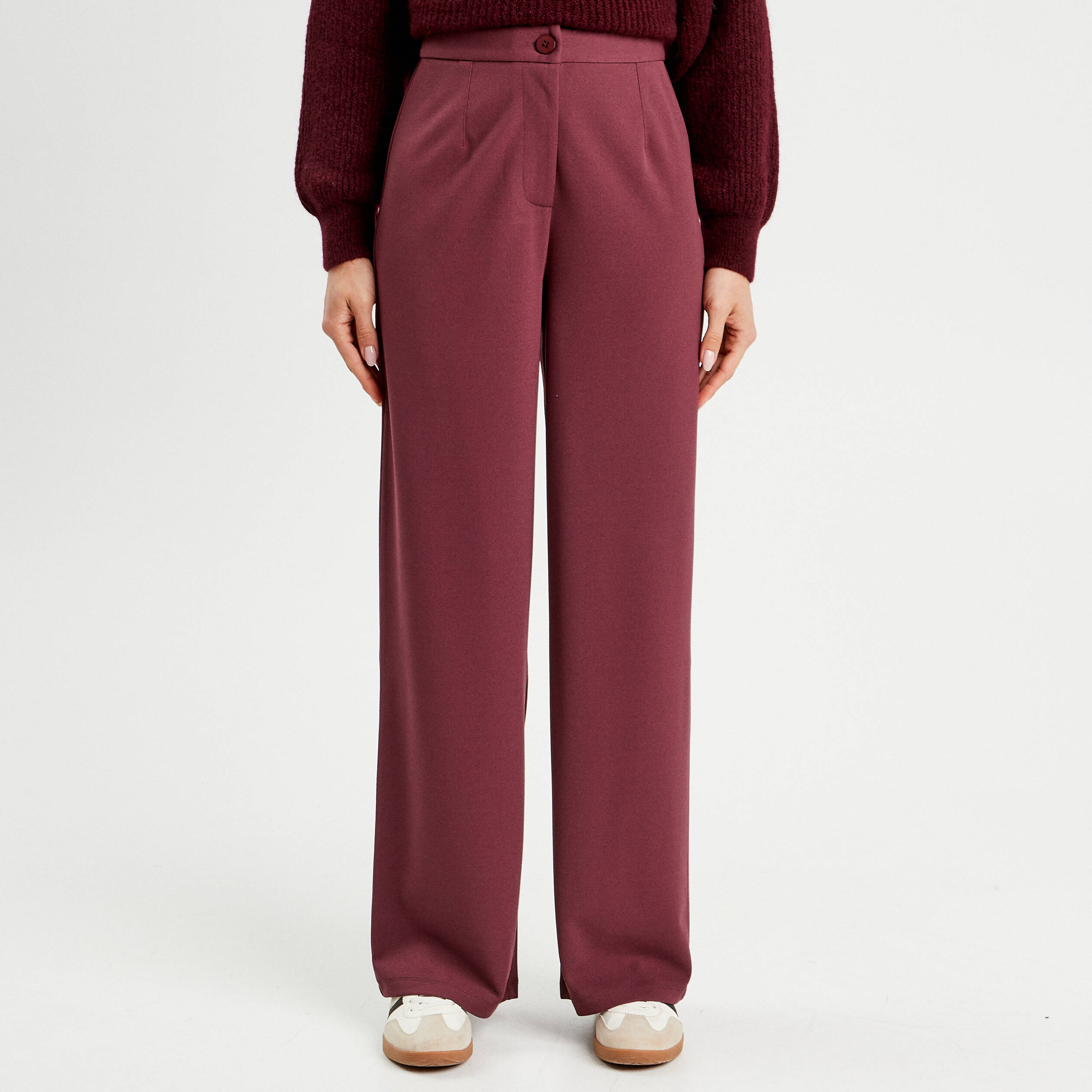 Pantalon large stretch prune femme Vibs