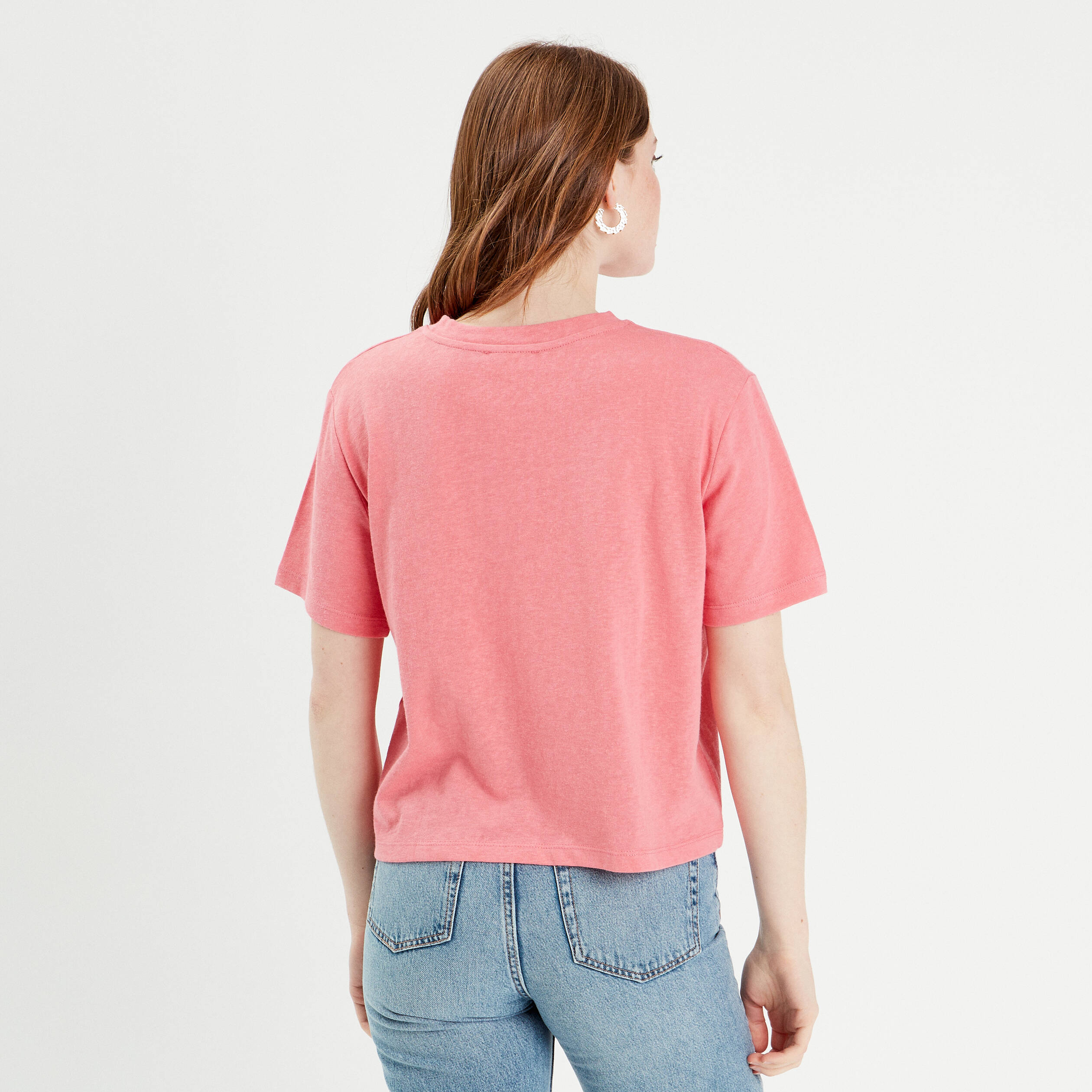 t shirt manches courtes rose femme T-shirt manches courtes rose femme