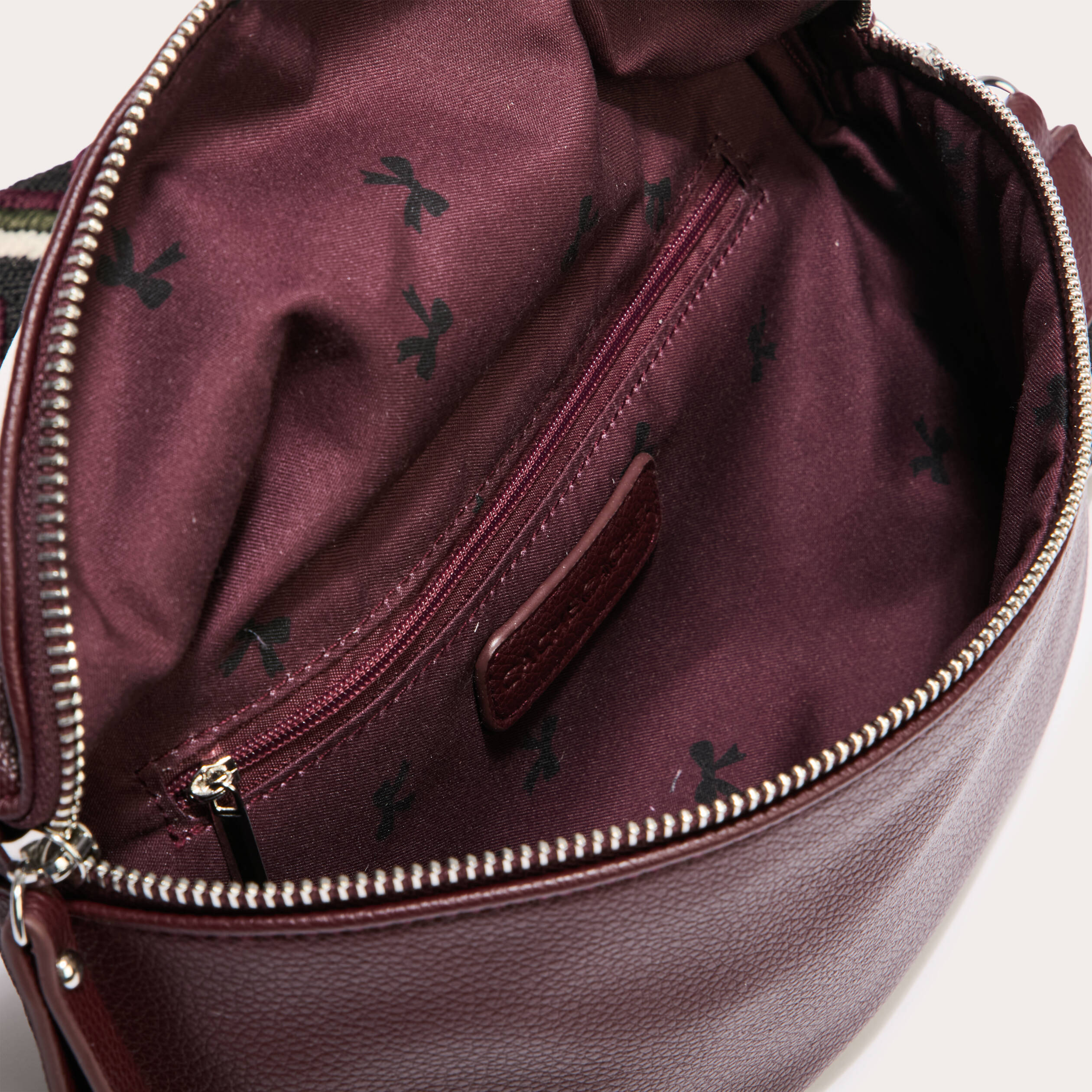 Sac banane en bandoulière bordeaux femme Vibs