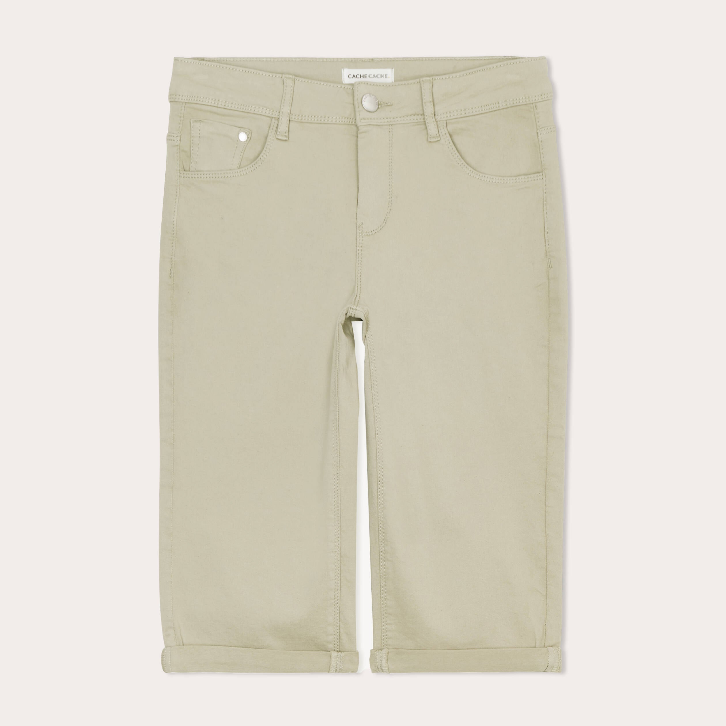 Pantacourt vert kaki femme