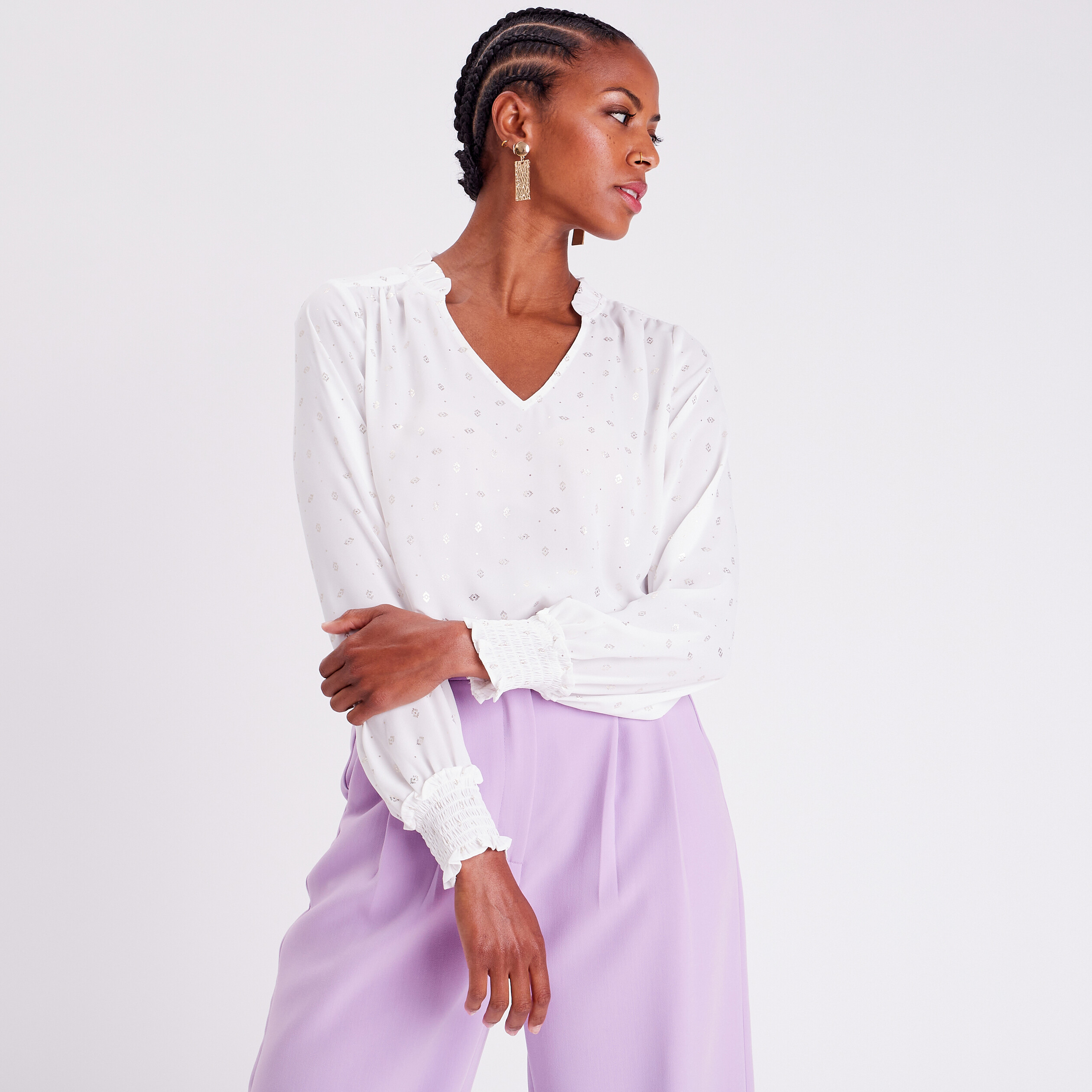 Blouse femme top manches longues
