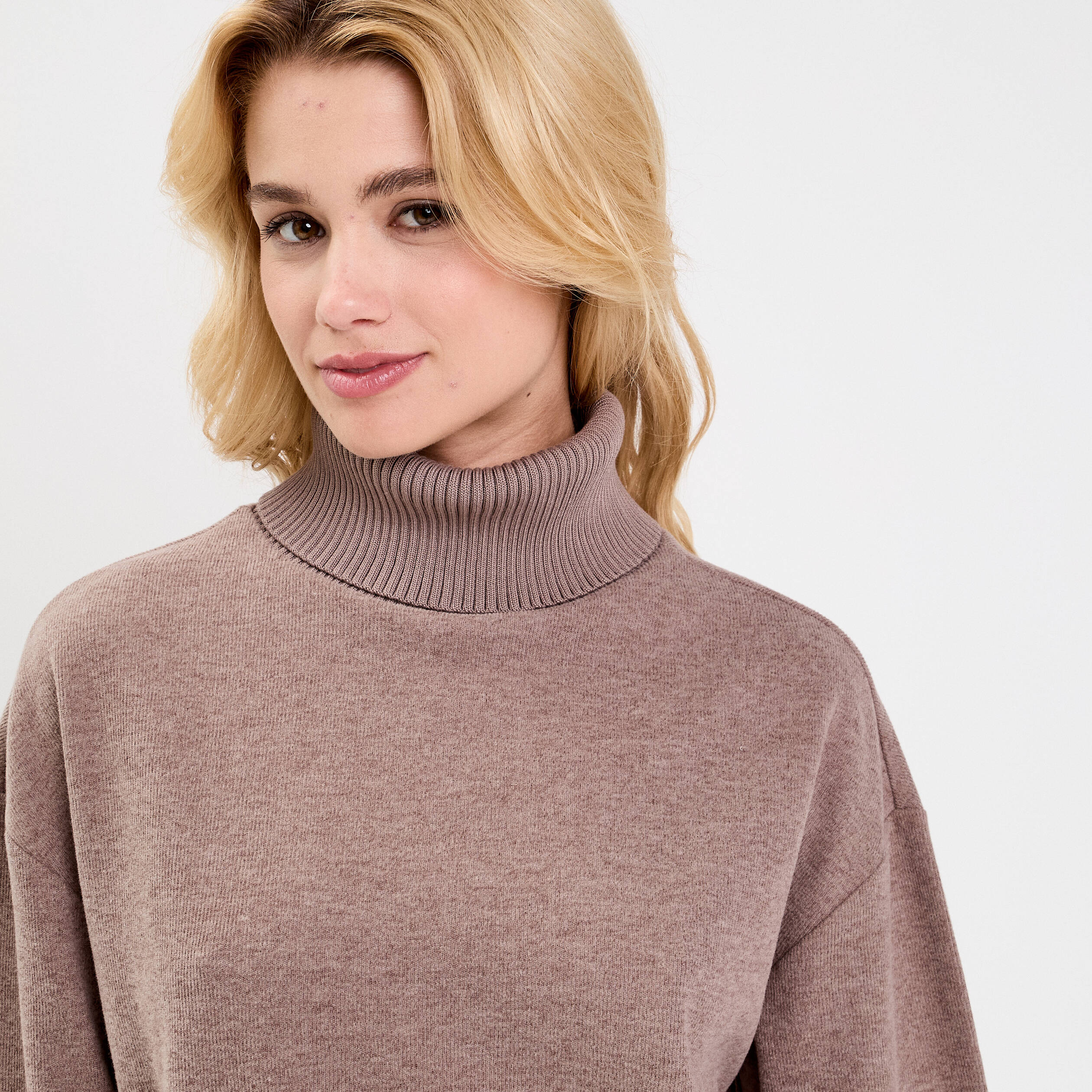 TICTICMIMI Sweat-shirt Décontracté à Manches Longues Pour Femme - Col Roulé - Léger - Pull D'automne Avec Poche, A- Lavande, Taille S