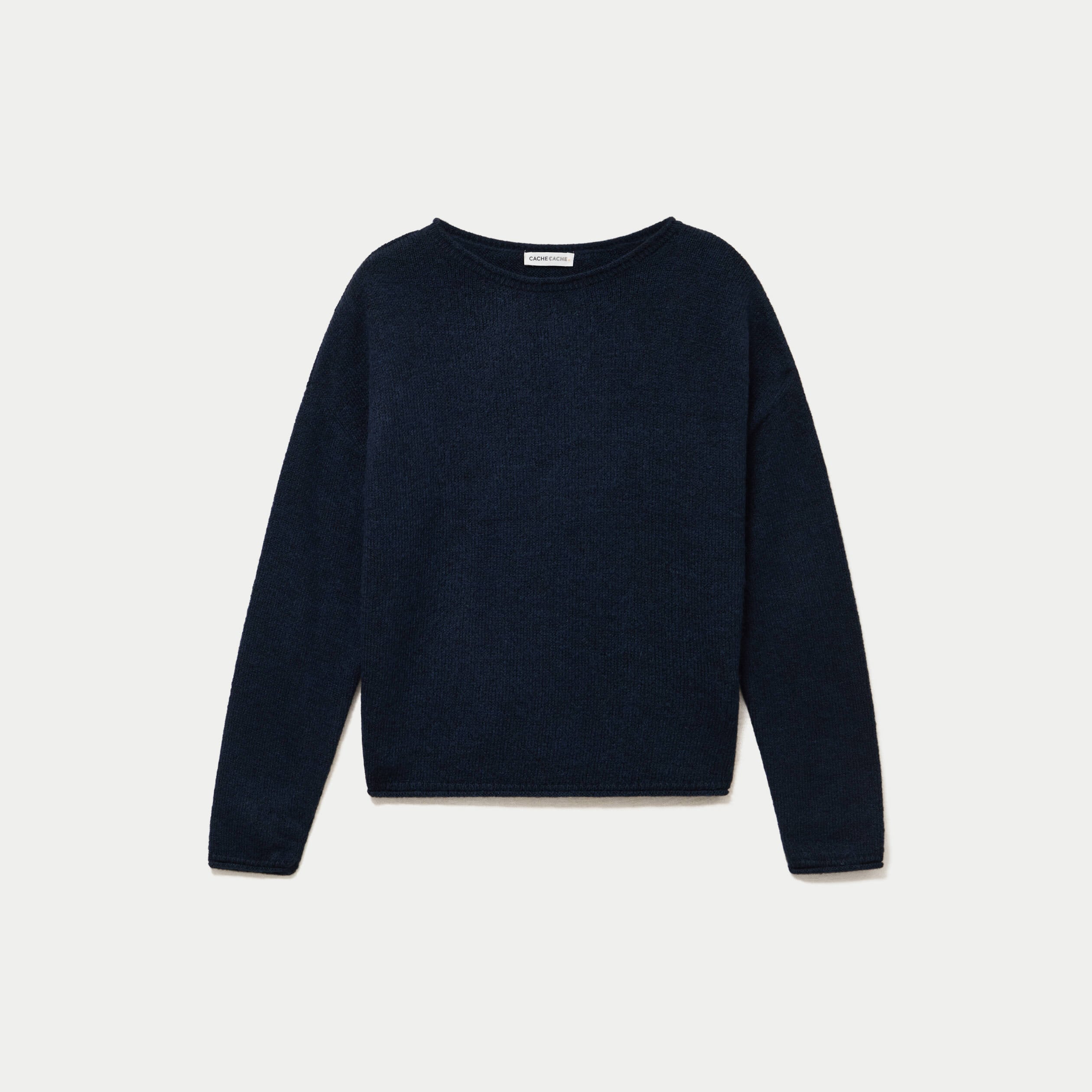 Pull manches longues bleu marine femme