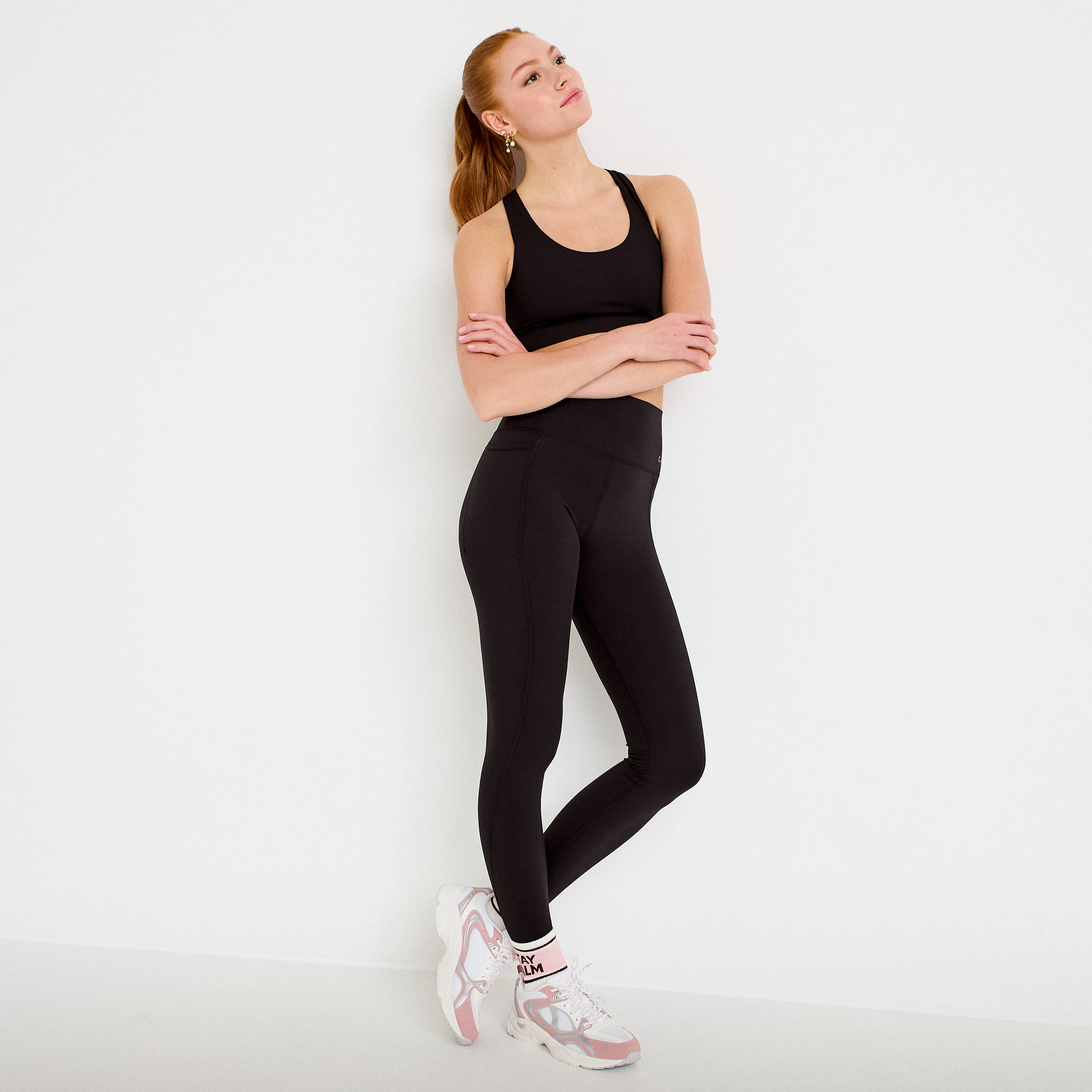 Leggings taille haute noir femme