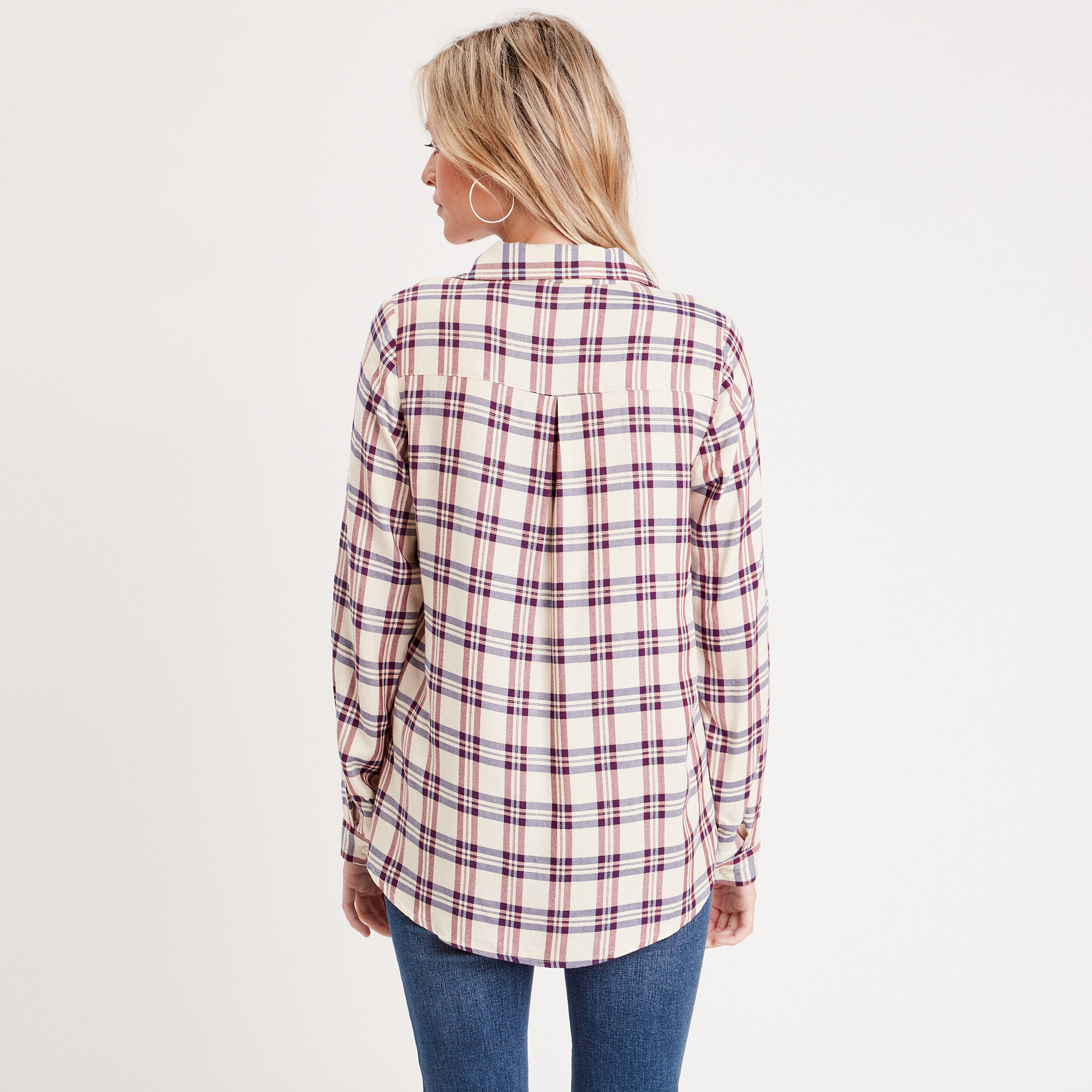 Chemise manches longues creme femme
