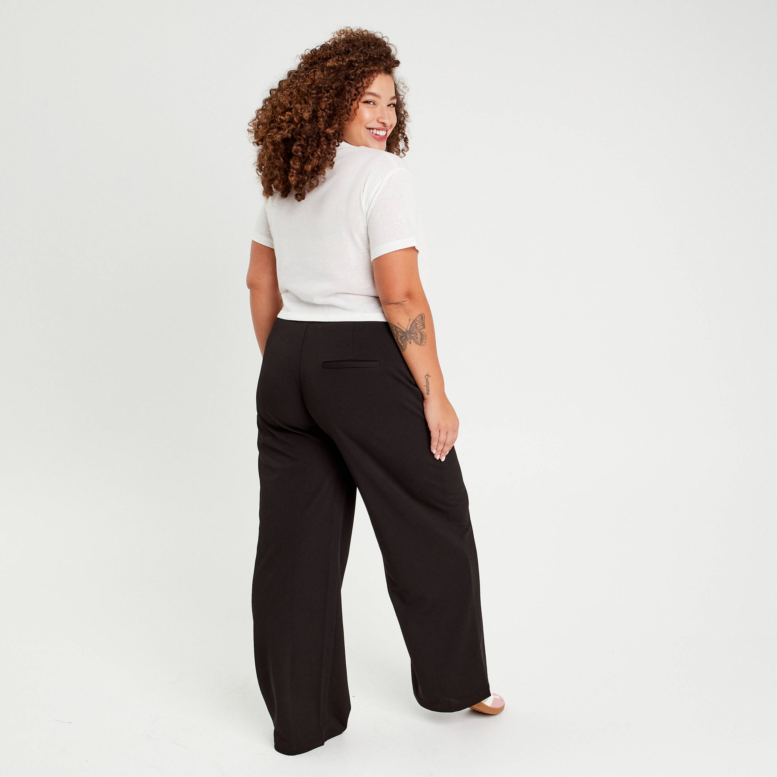 Pantalon large noir femme