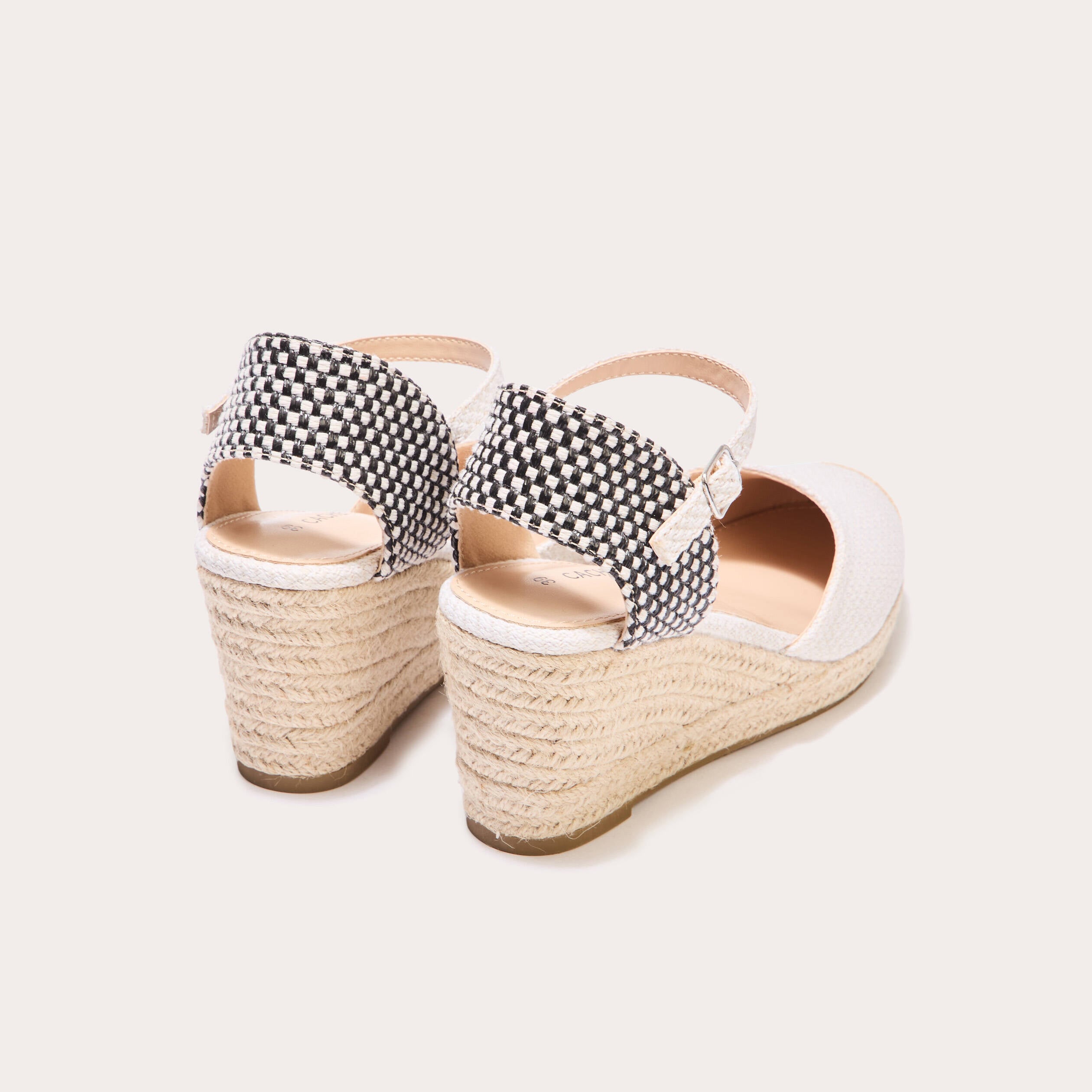 Espadrilles compens&eacute;es sable femme