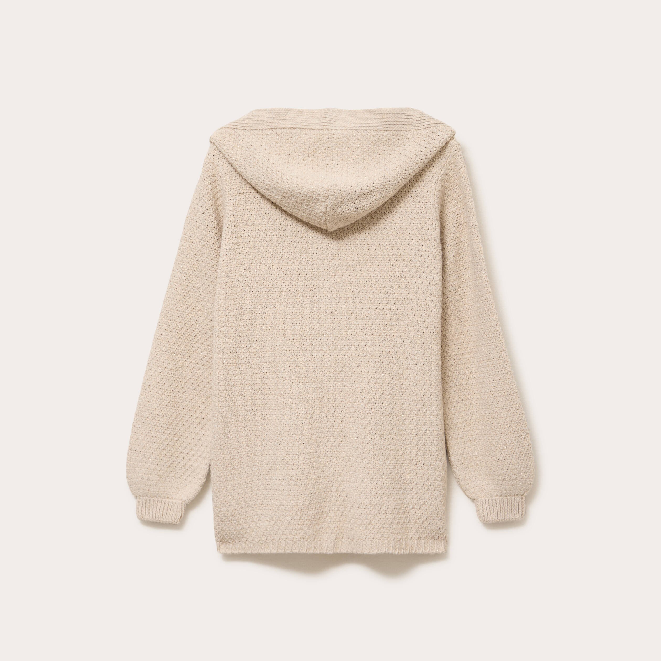 Gilet à capuche manches longues beige femme Vibs