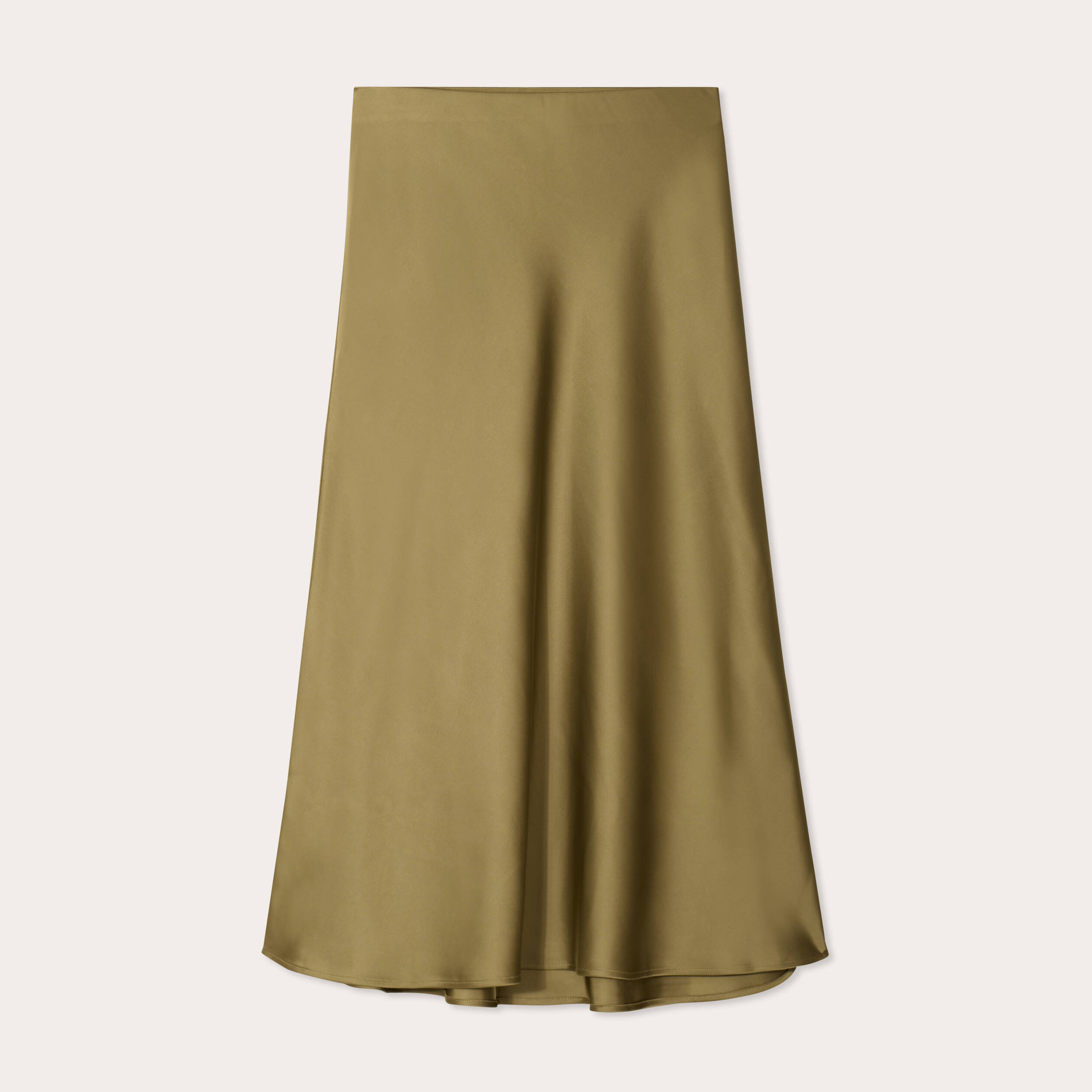 jupe longue trapeze satin vert fonce femme Jupe longue trapèze satin vert foncé femme