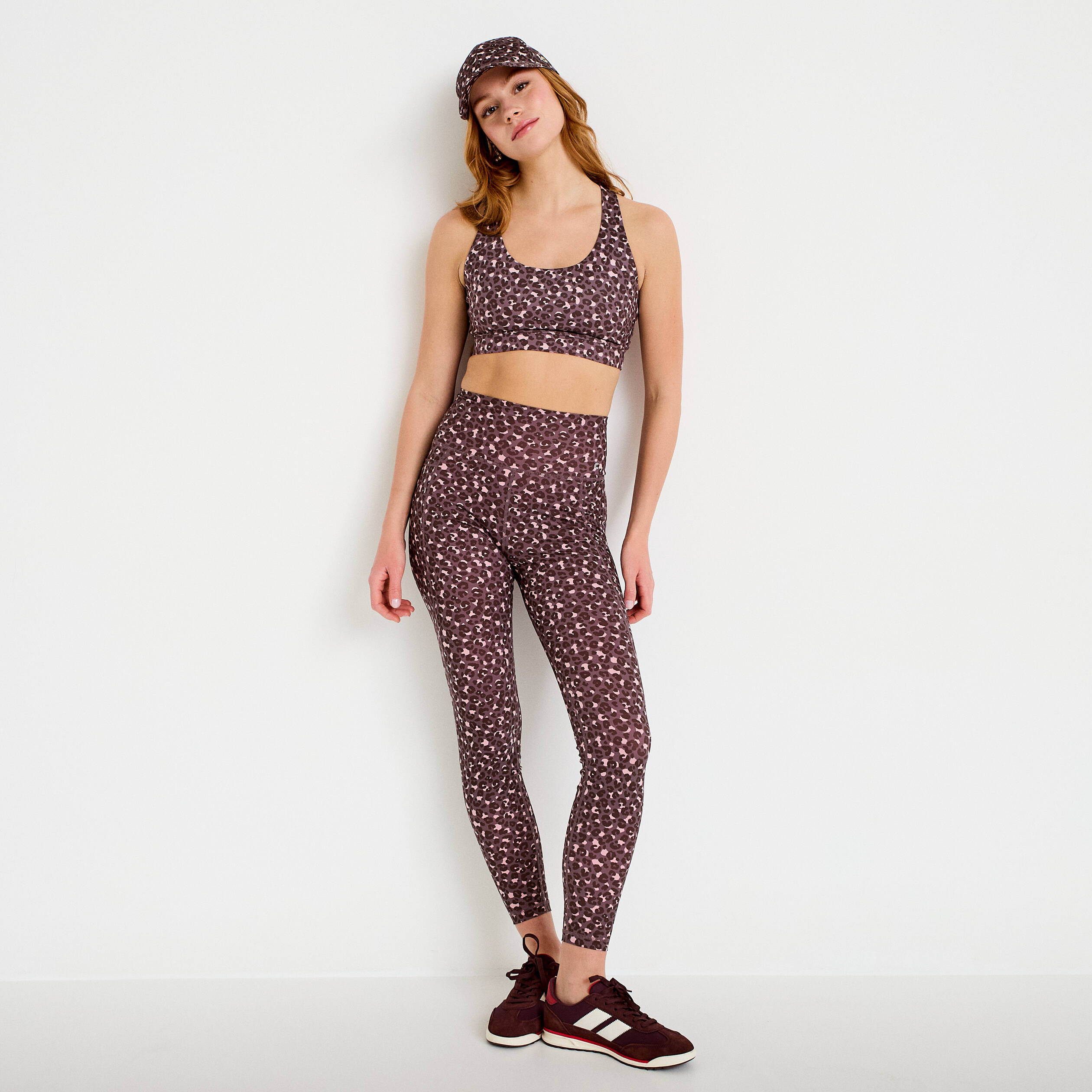 Leggings taille haute violet femme