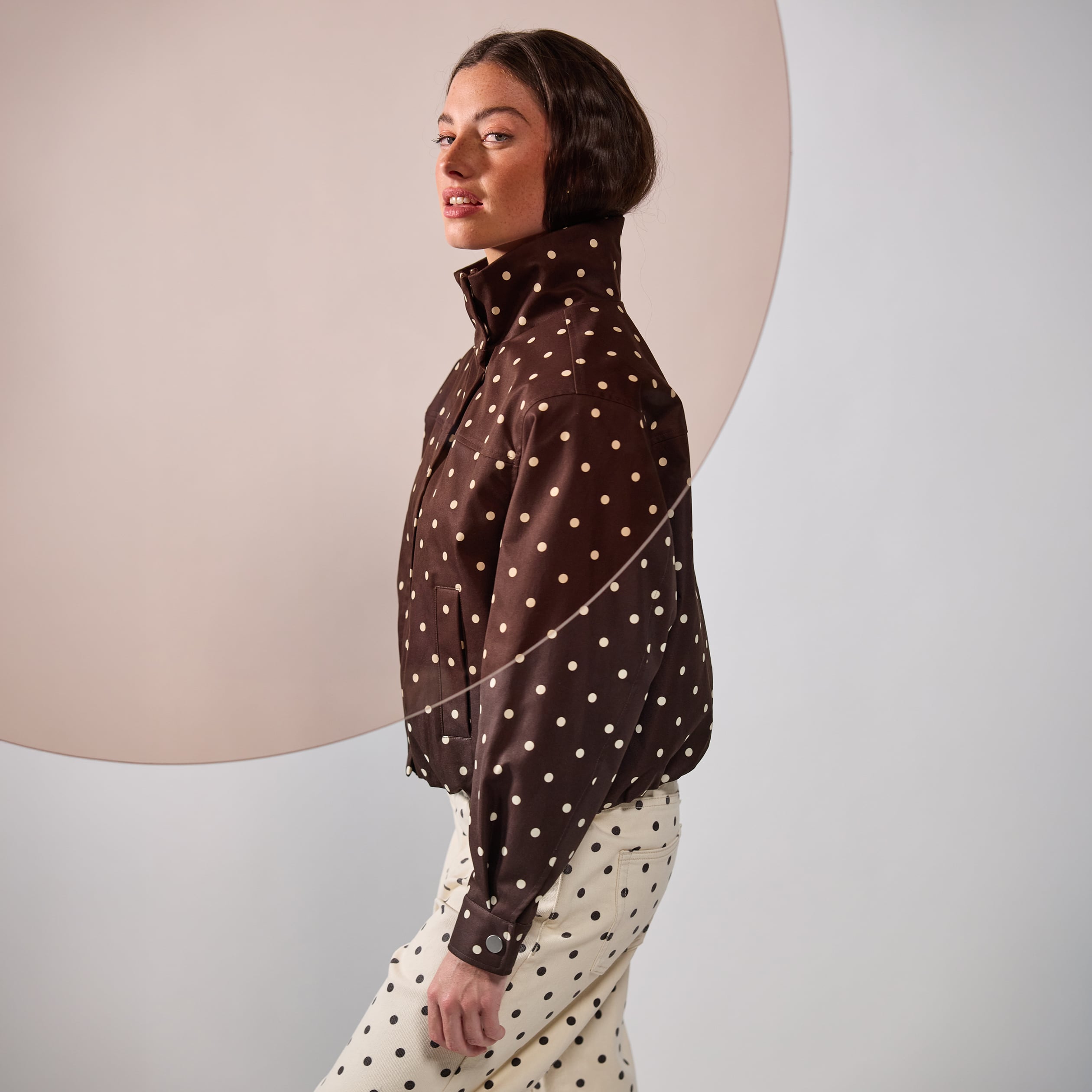 Veste oversize manches longues marron chocolat femme