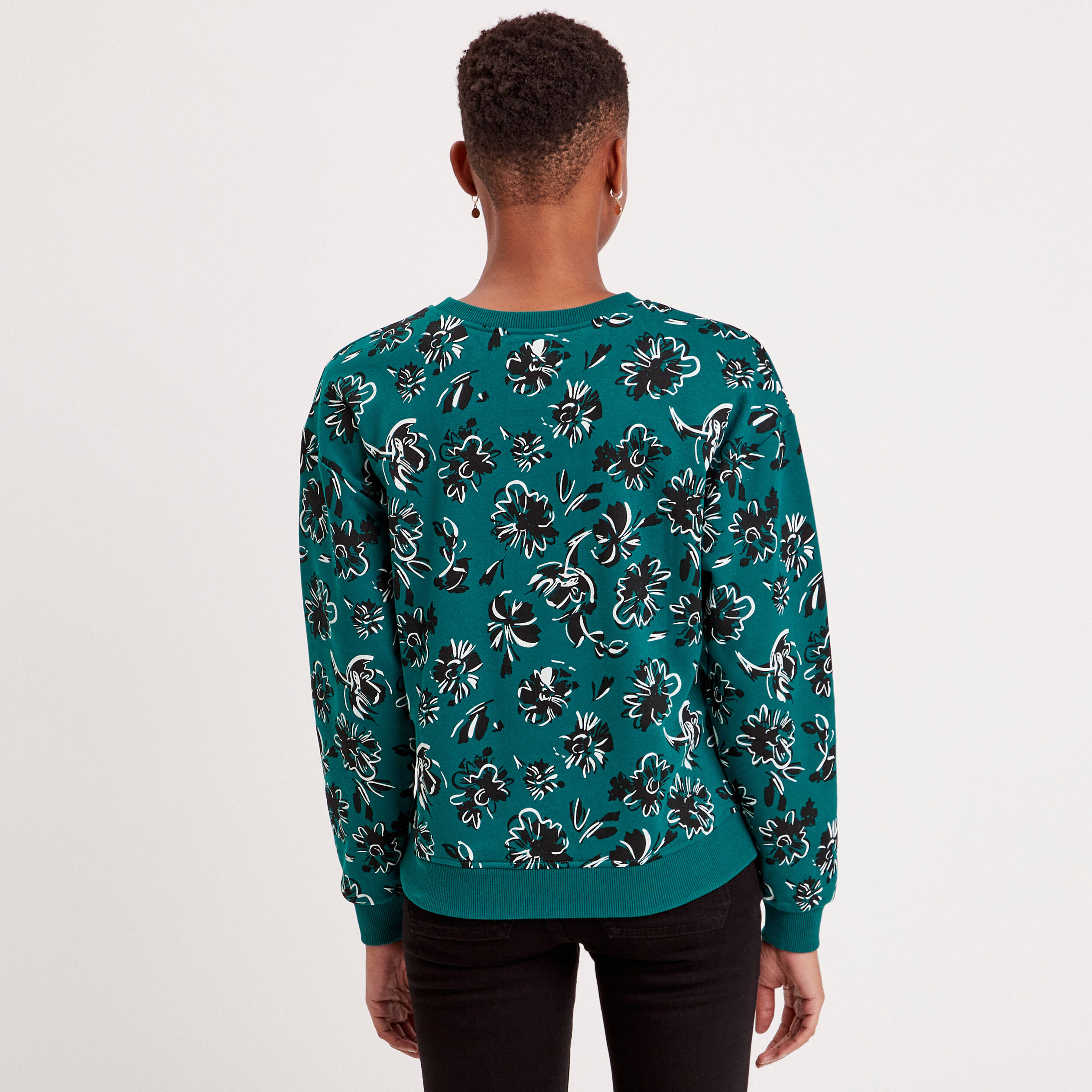 sweat manches longues vert fonce femme Sweat manches longues vert foncé femme
