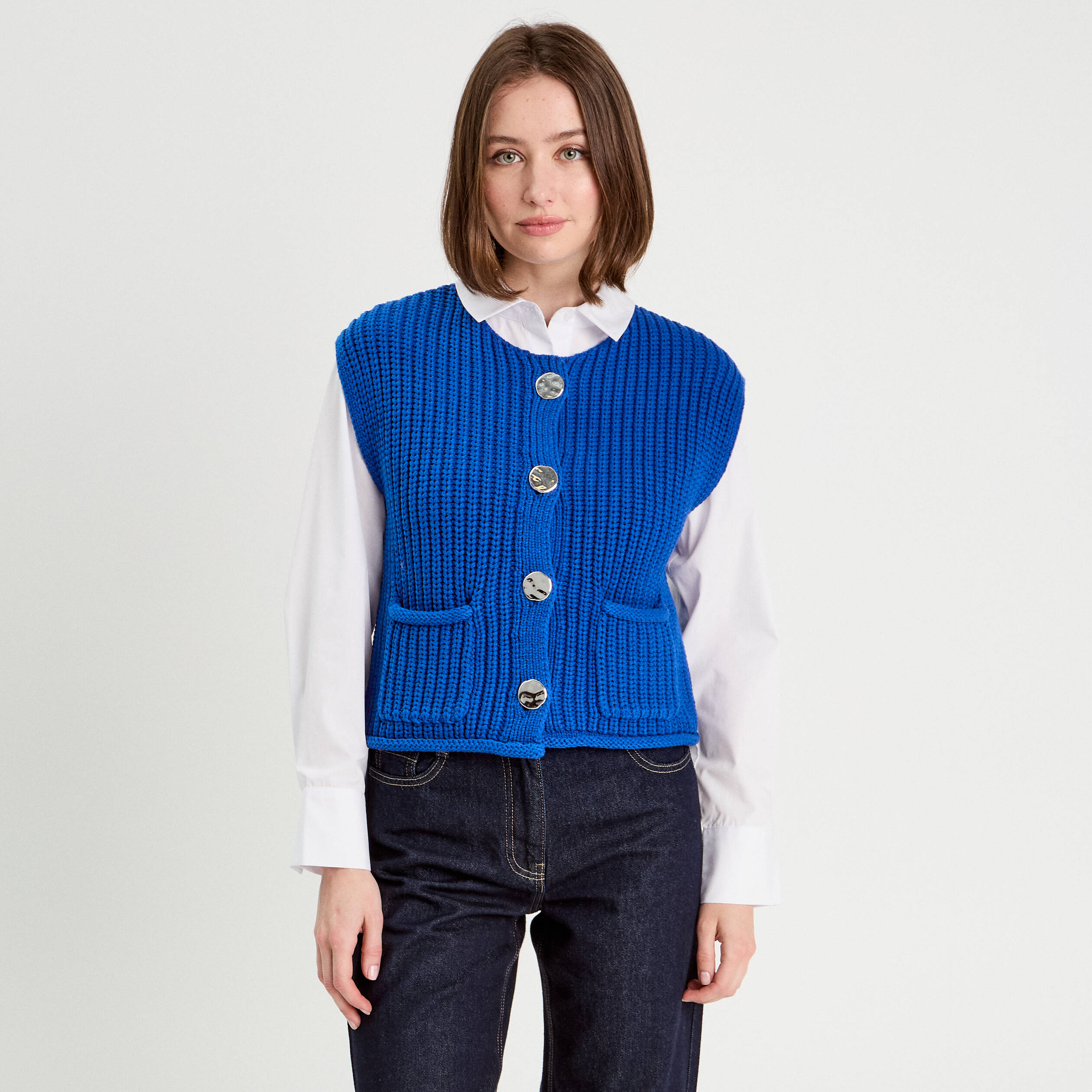 gilet sans manches bleu electrique femme Gilet sans manches bleu electrique femme
