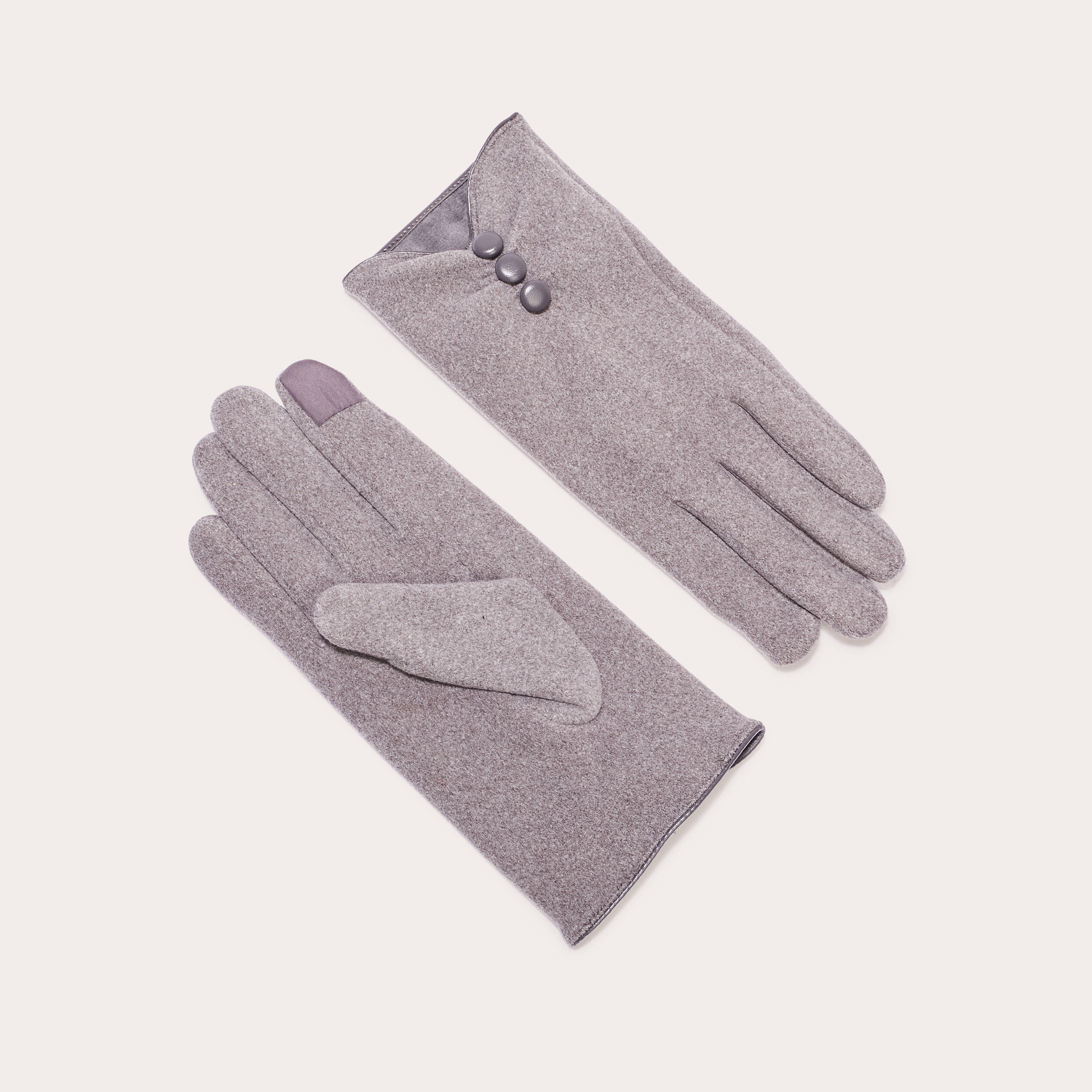 gants avec boutons gris fonce femme Gants avec boutons gris foncé femme