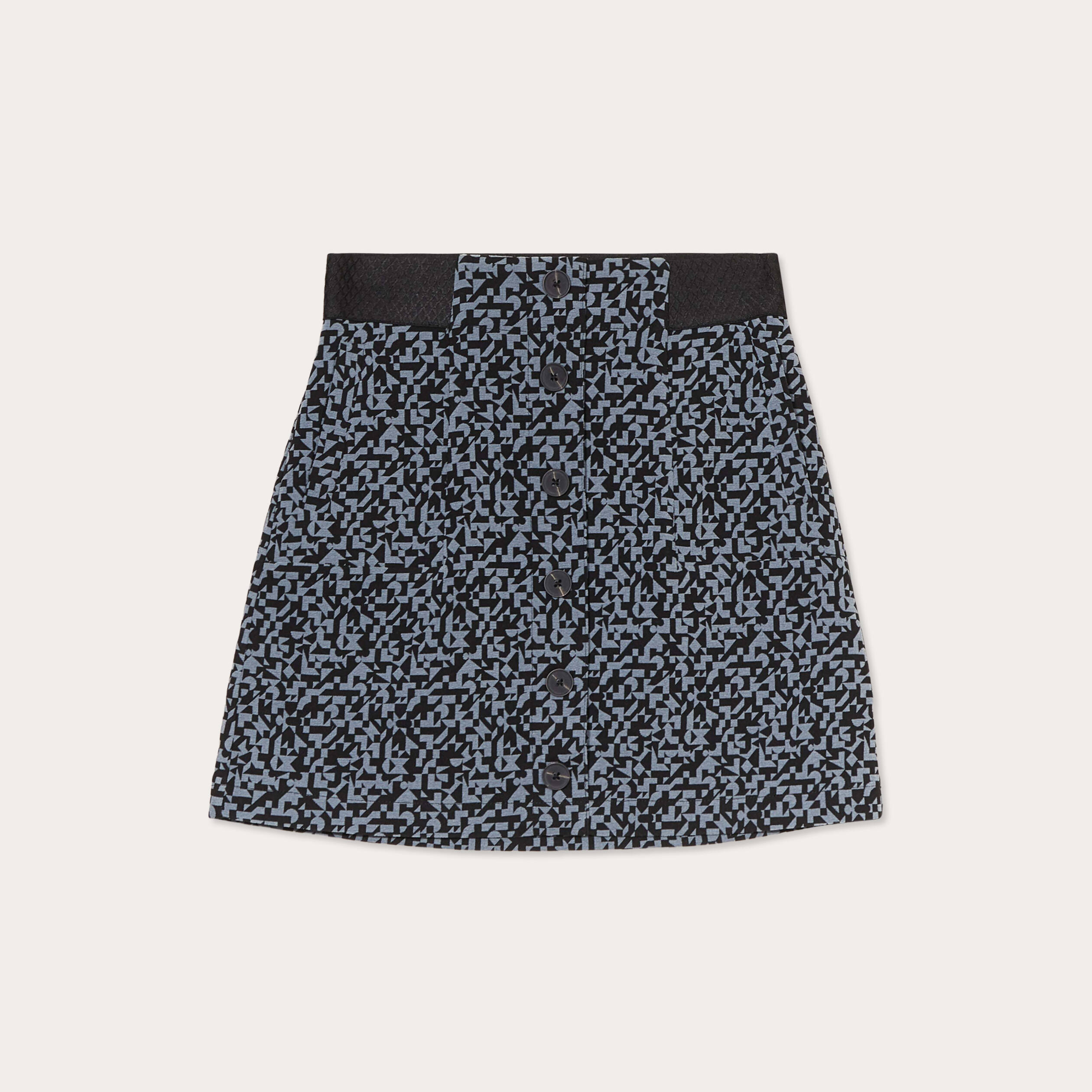 Jupe trap&egrave;ze noir femme